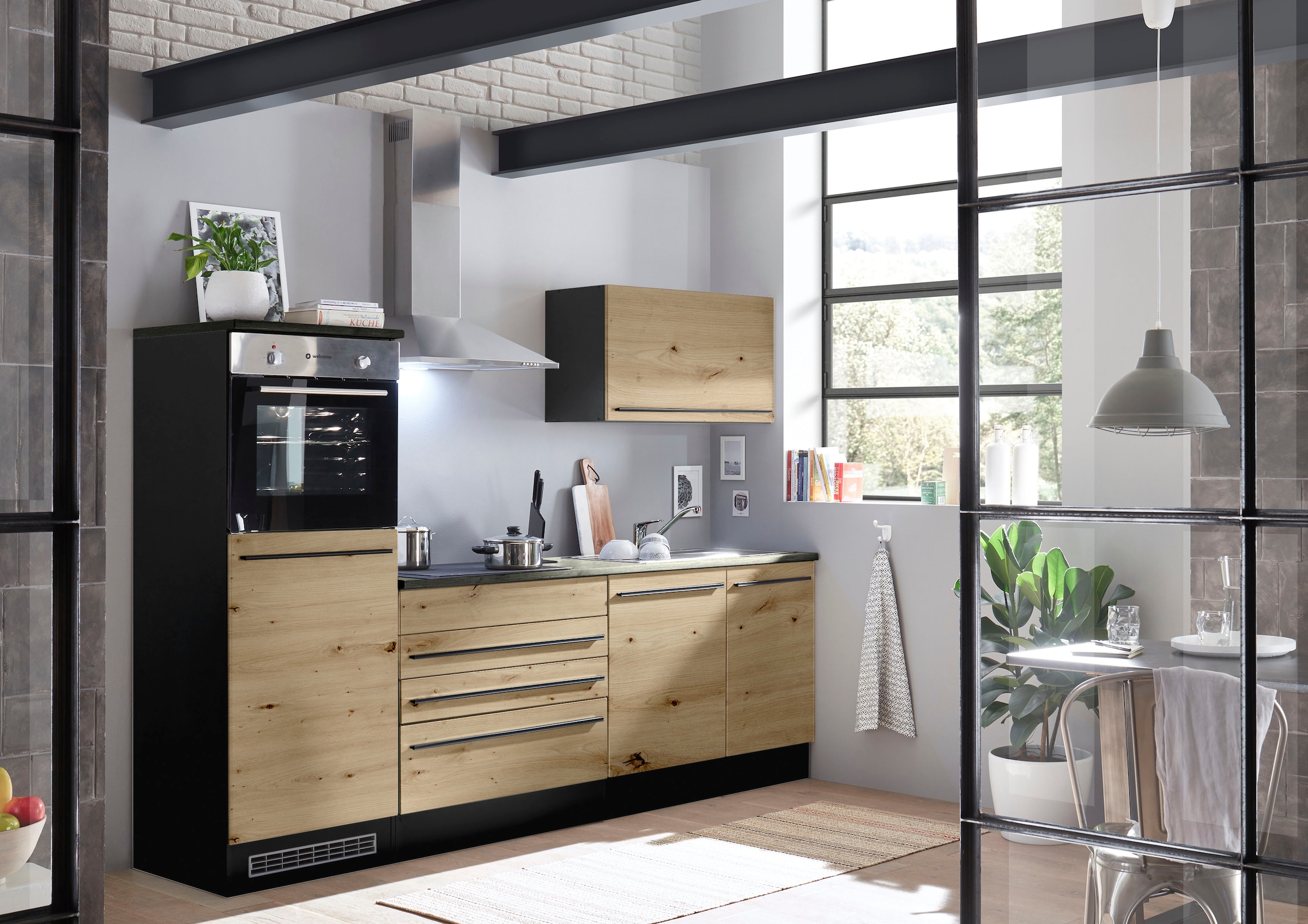 BASIC by Balculina Küchenzeile »Jazz«, Breite 260 cm, wahlweise mit E-Geräten