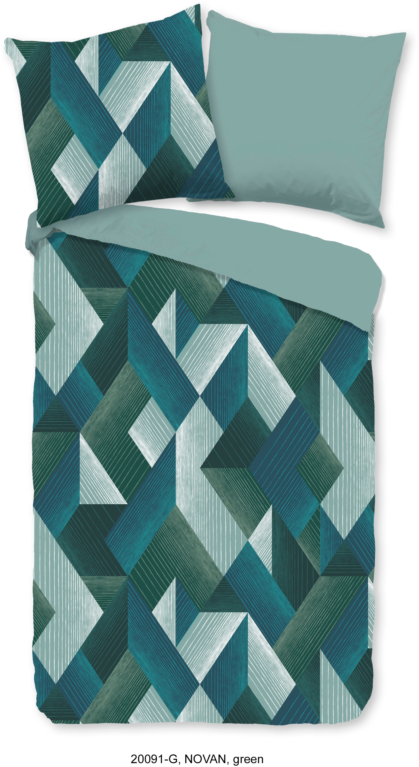 good morning Wendebettwäsche »Novan«, Baumwolle, 135x200, 2 Teilig, Reißverschluss, Wendeoptik, Abstrakt