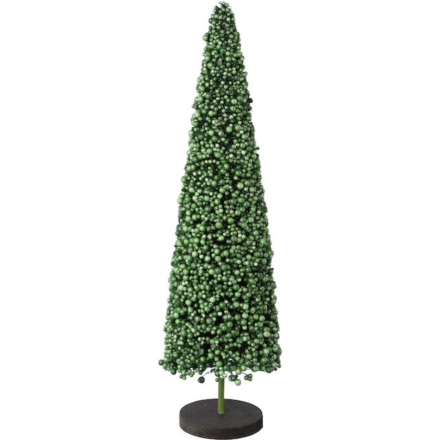 Creativ deco Dekobaum »Weihnachtsdeko«, auf hochwertiger Holzbase, mit  Perlen verziert, Höhe 50 cm auf Rechnung bestellen