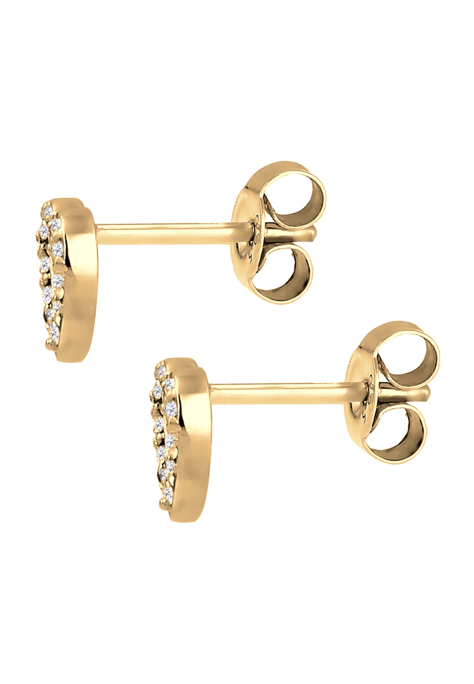 Elli Paar Ohrstecker »Ohrringe Ohrstecker Herz Glas Kristalle Weiß 925 Sterling Silber«