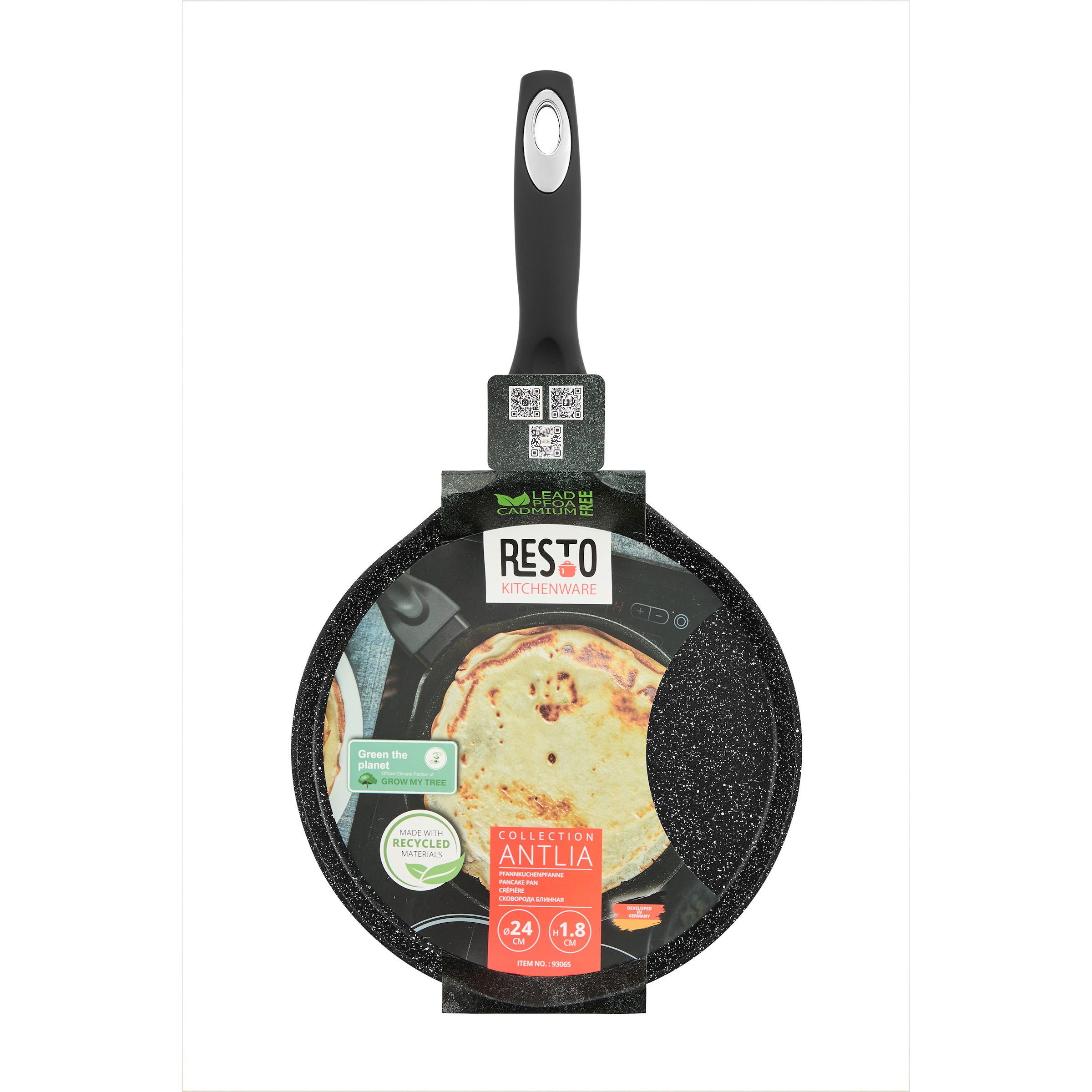 RESTO Kitchenware Crêpepfanne »ANTLIA Pfannkuchenpfanne Ø 24 cm mit Soft-Touch-Griff« Aluminium 1 tlg. Induktion, für alle Herdarten geeignet