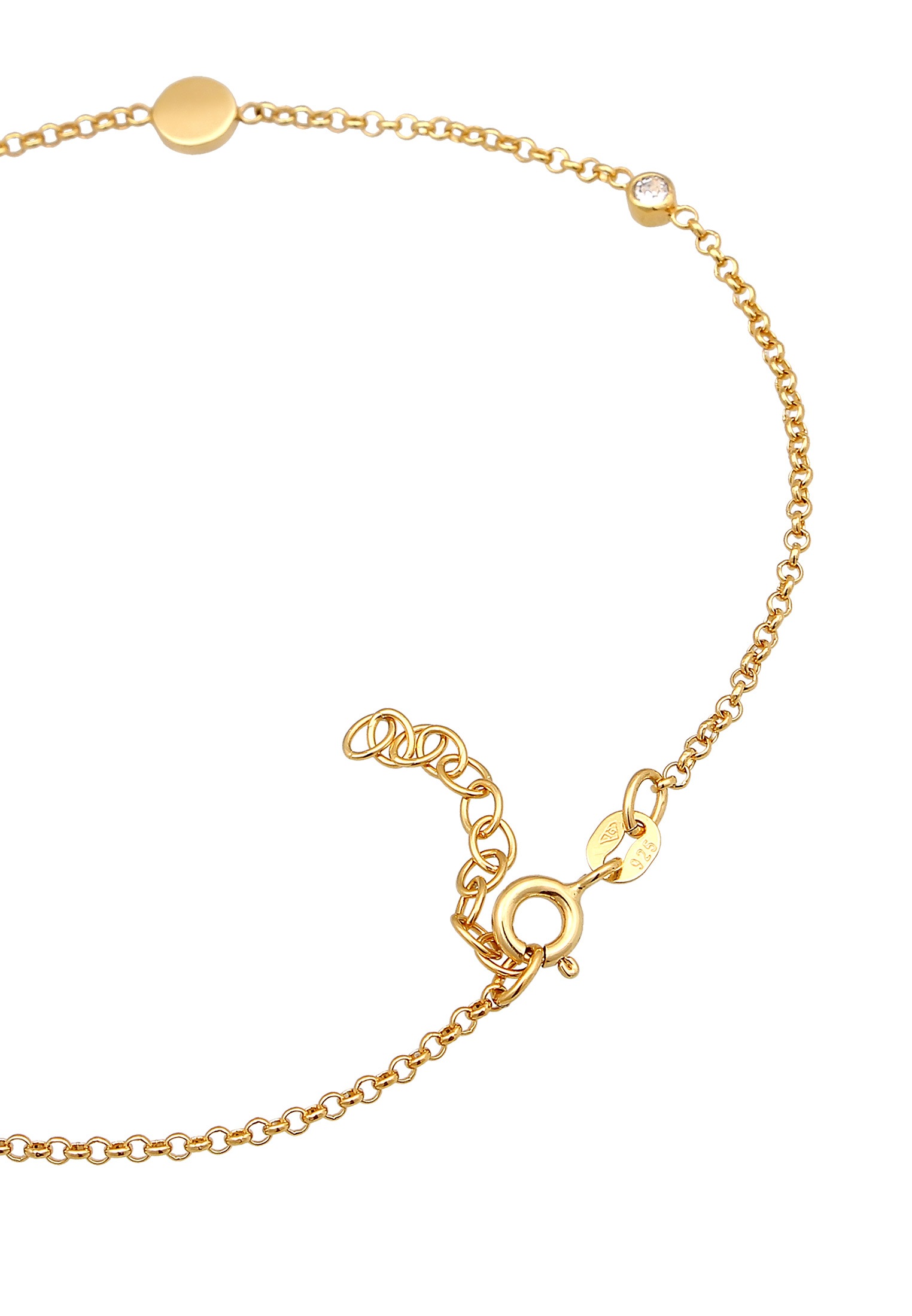 Elli Fußkette »Fußschmuck Kristalle Plättchen Basic 925 Silber«