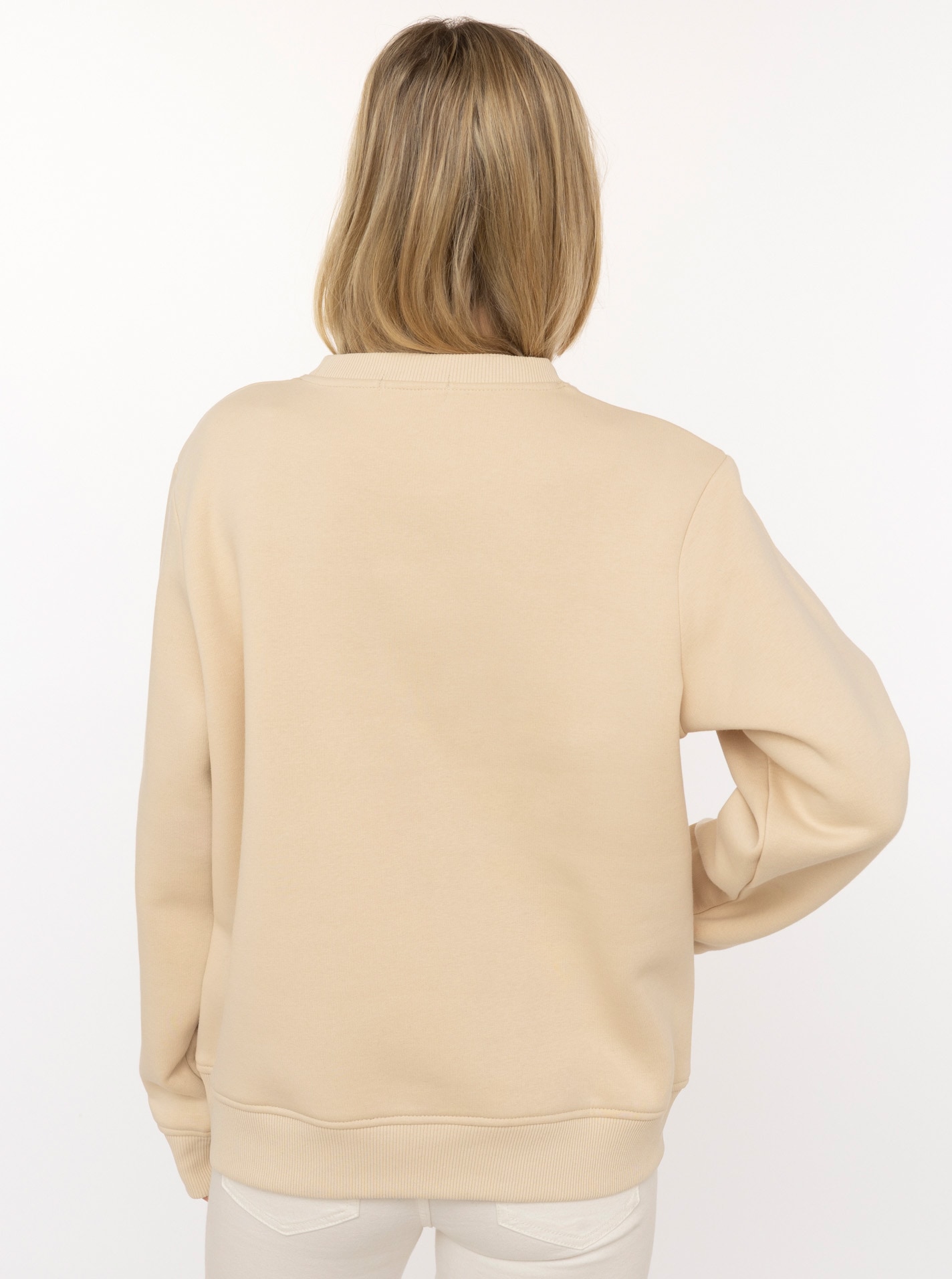 Zwillingsherz Hoodie »"Wild Vibes"«, Rundhals, runder Druck mit Leomuster und Schriftzug
