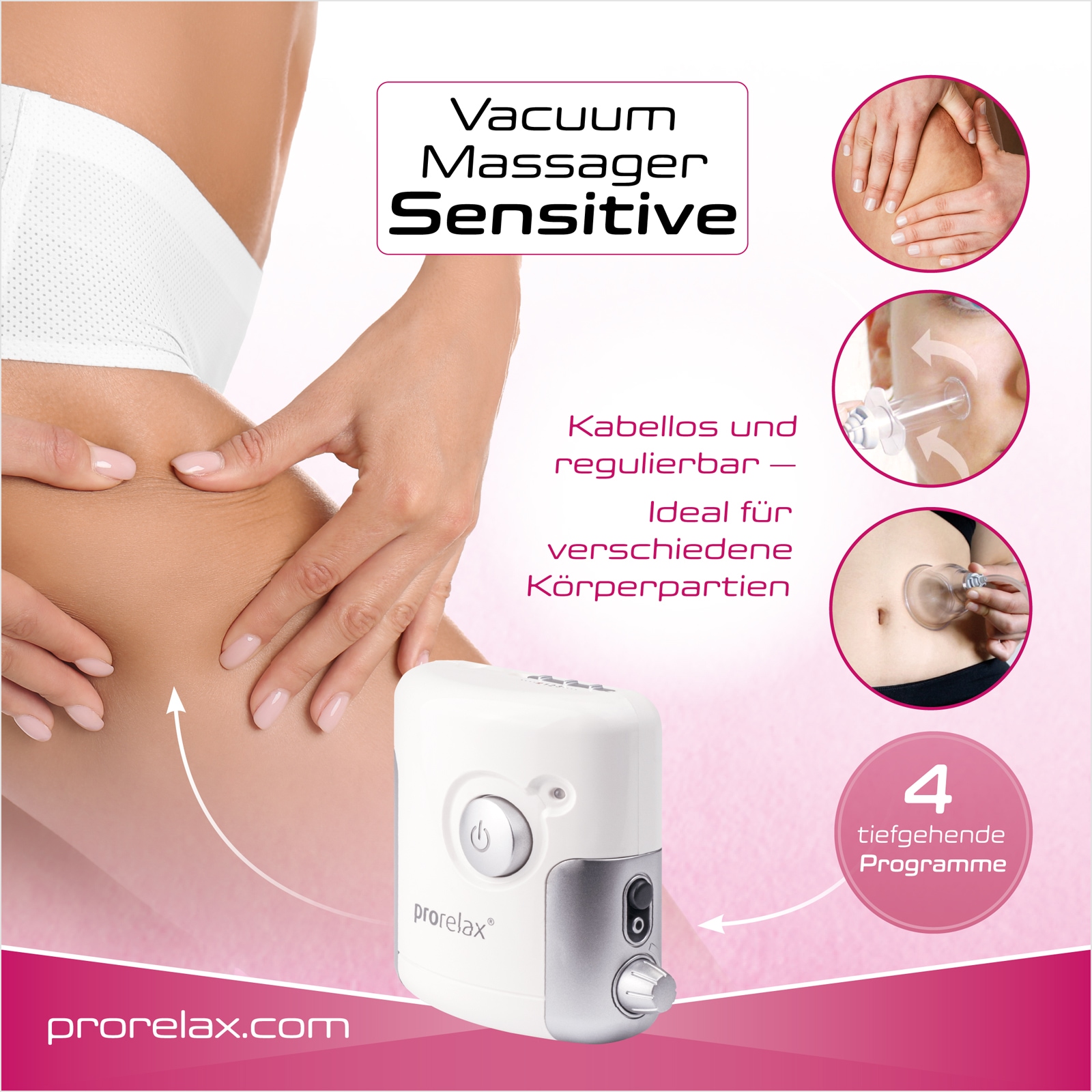 prorelax Vakuum-Massager »85637 Sensitive«, Akku-& Netzbetrieb