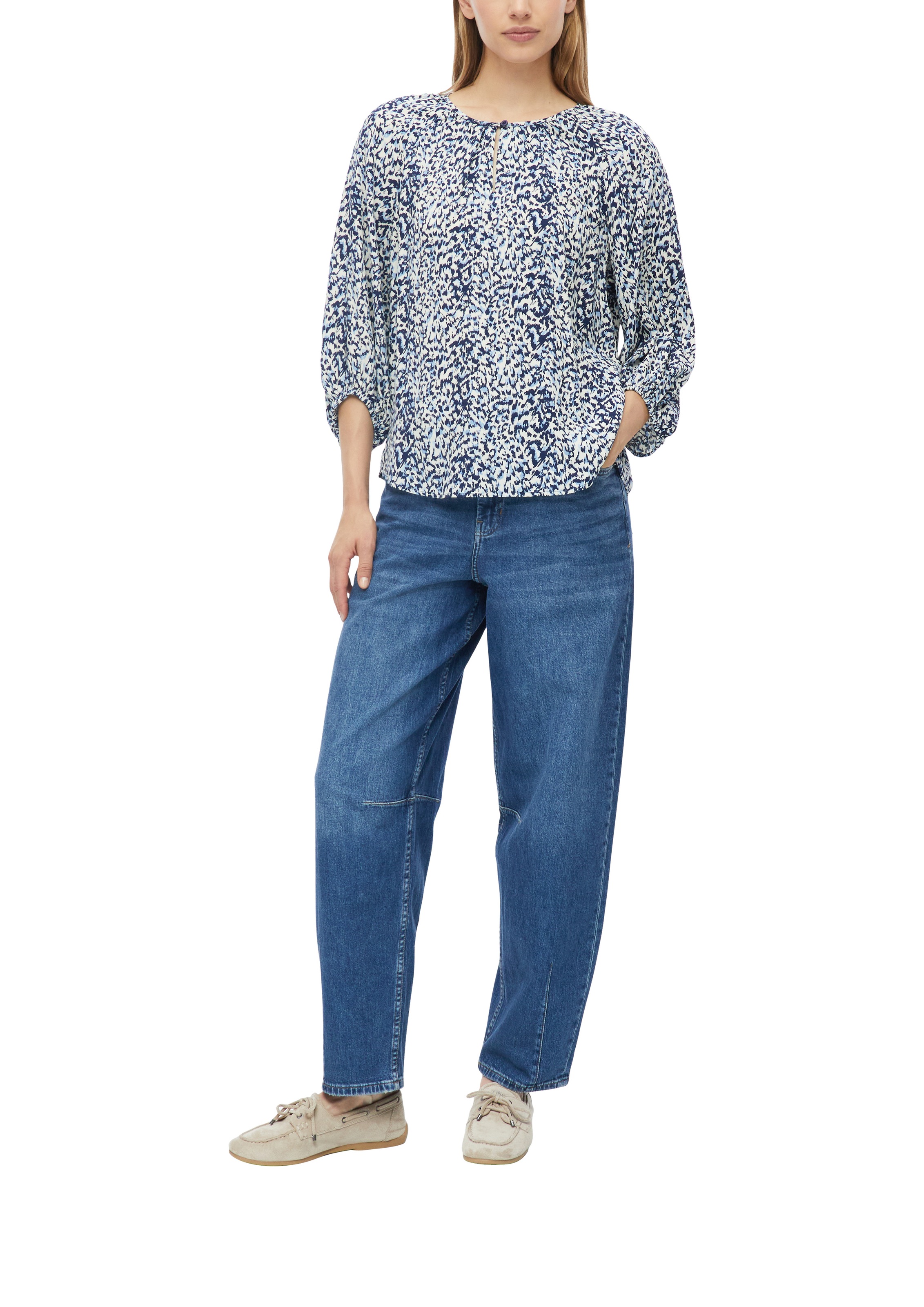 s.Oliver Druckbluse 3/4-Arm Sommerbluse / bedruckt / Rundhals