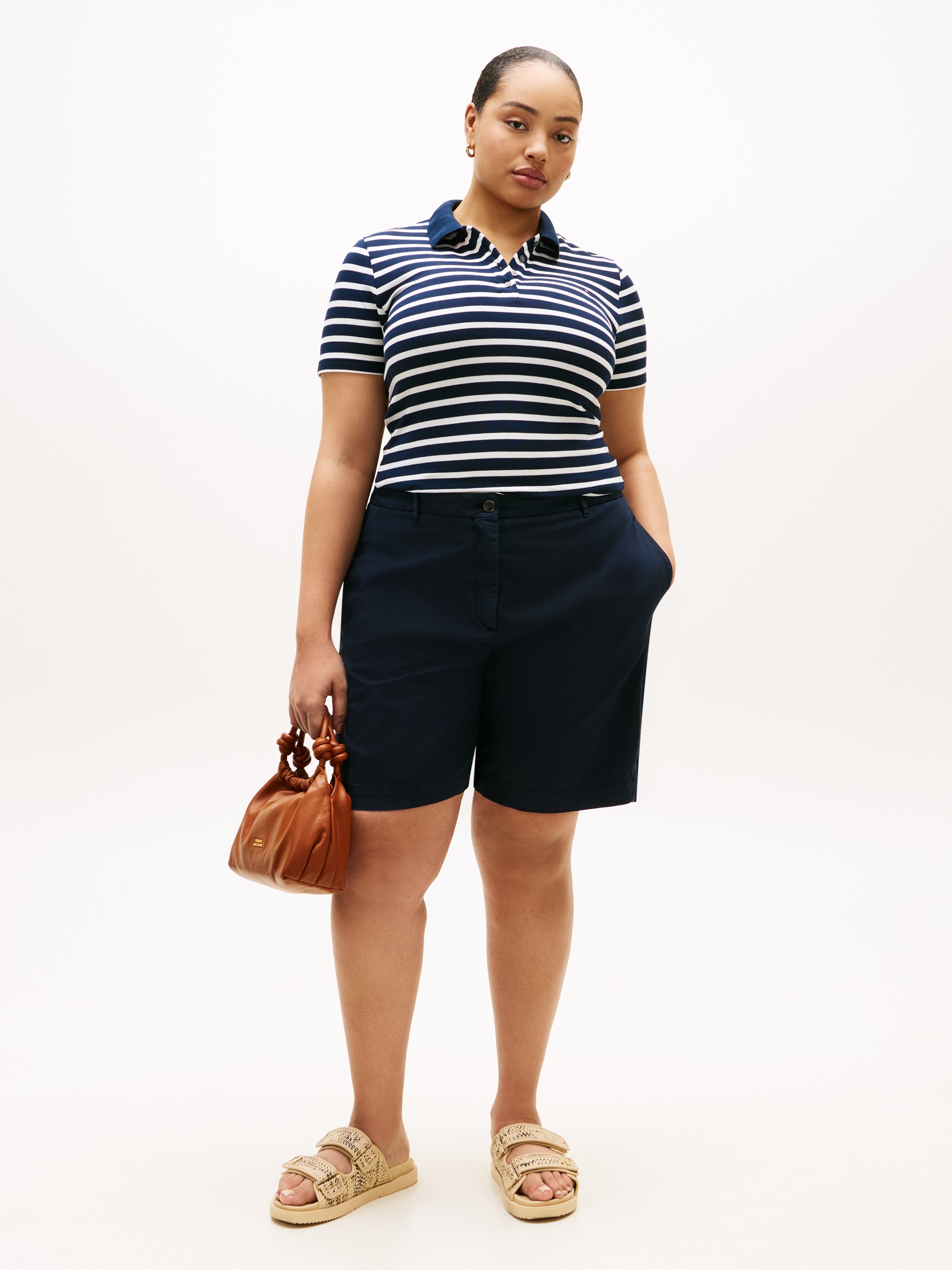 Tommy Hilfiger Curve Poloshirt »CRV 1985 SLIM PIQUE POLO SS« in großen Größen, aus Pique Qualität