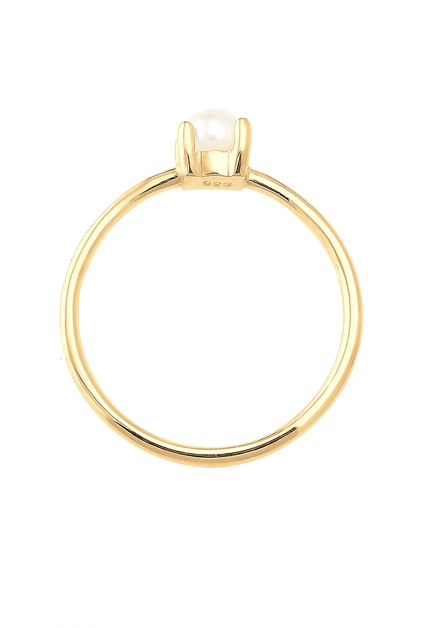 Elli Perlenring »Ring Süßwasserperle Weiß Rund 925 Sterling Silber«