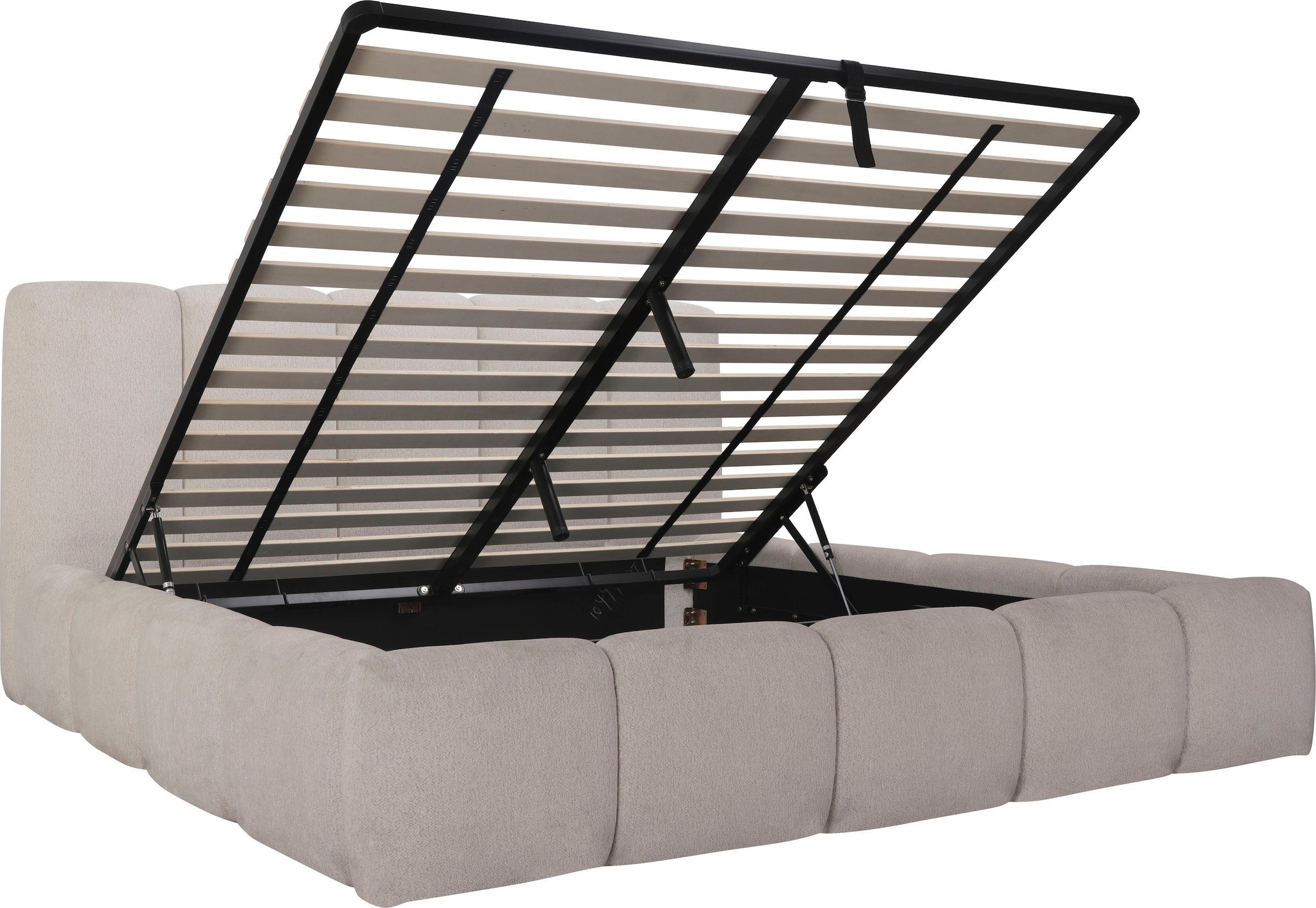 Home affaire Polsterbett »MERLINDA in der Breite 180cm, inkl. Lattenrost und Bettkasten« gepolstertes Kopfteil und Rahmen, Bezug im Chenillecharakter
