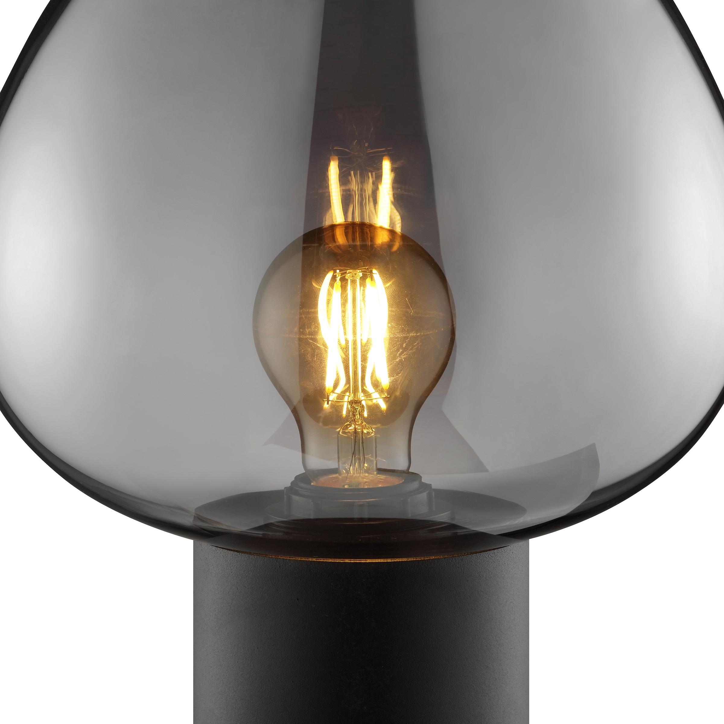Brilliant Tischleuchte »Ligari« E27 1 Stk. Ø 23 x 27,5 cm, E27 Fassung, Glas Aluminium, schwarz Rauchglas