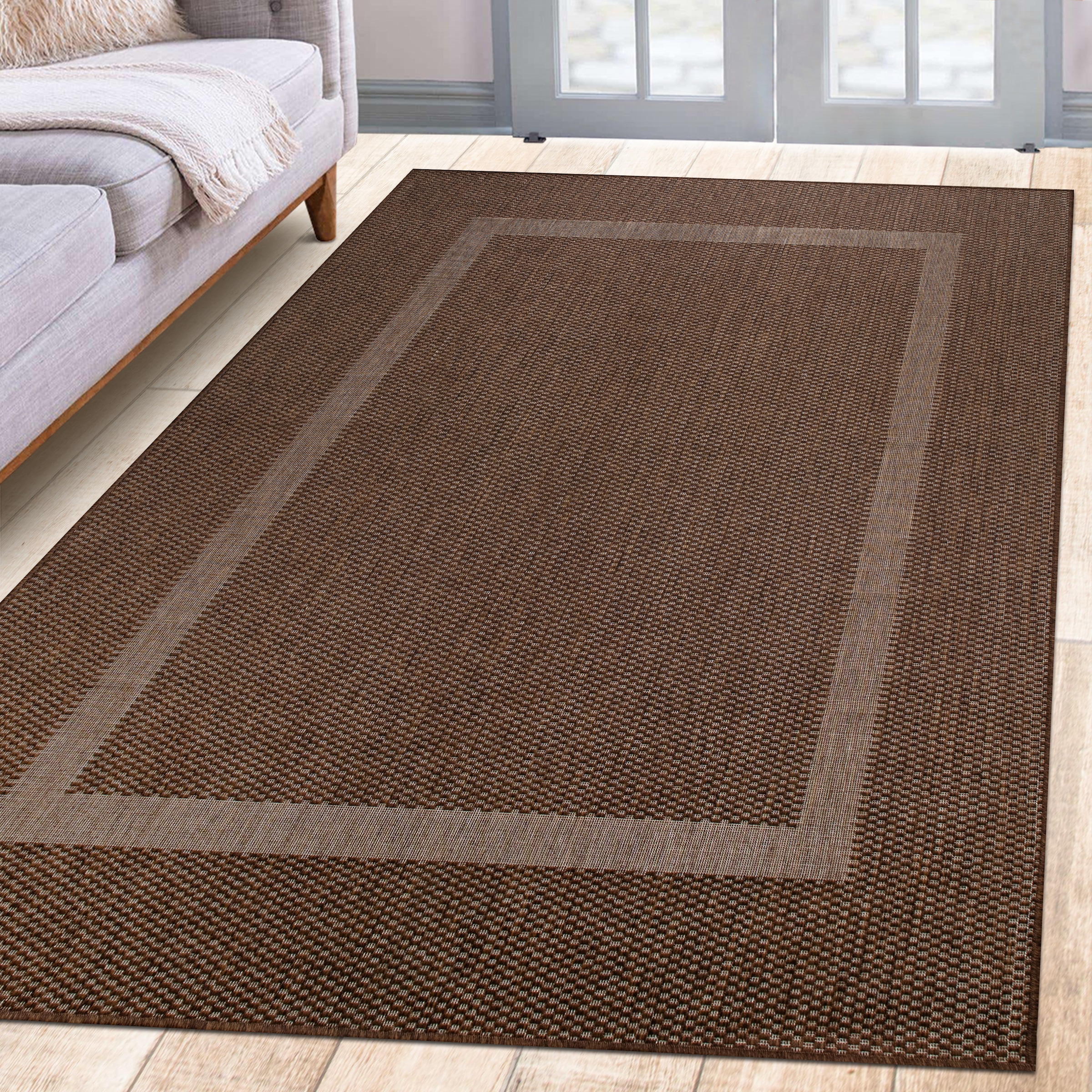 OTTO home Teppich »Venedig Bordüre auch als Läufer erhältlich« rechteckig 3 mm Höhe In- und Outdoor geeignet, Sisal-Optik, Wetterfest & UV-beständig