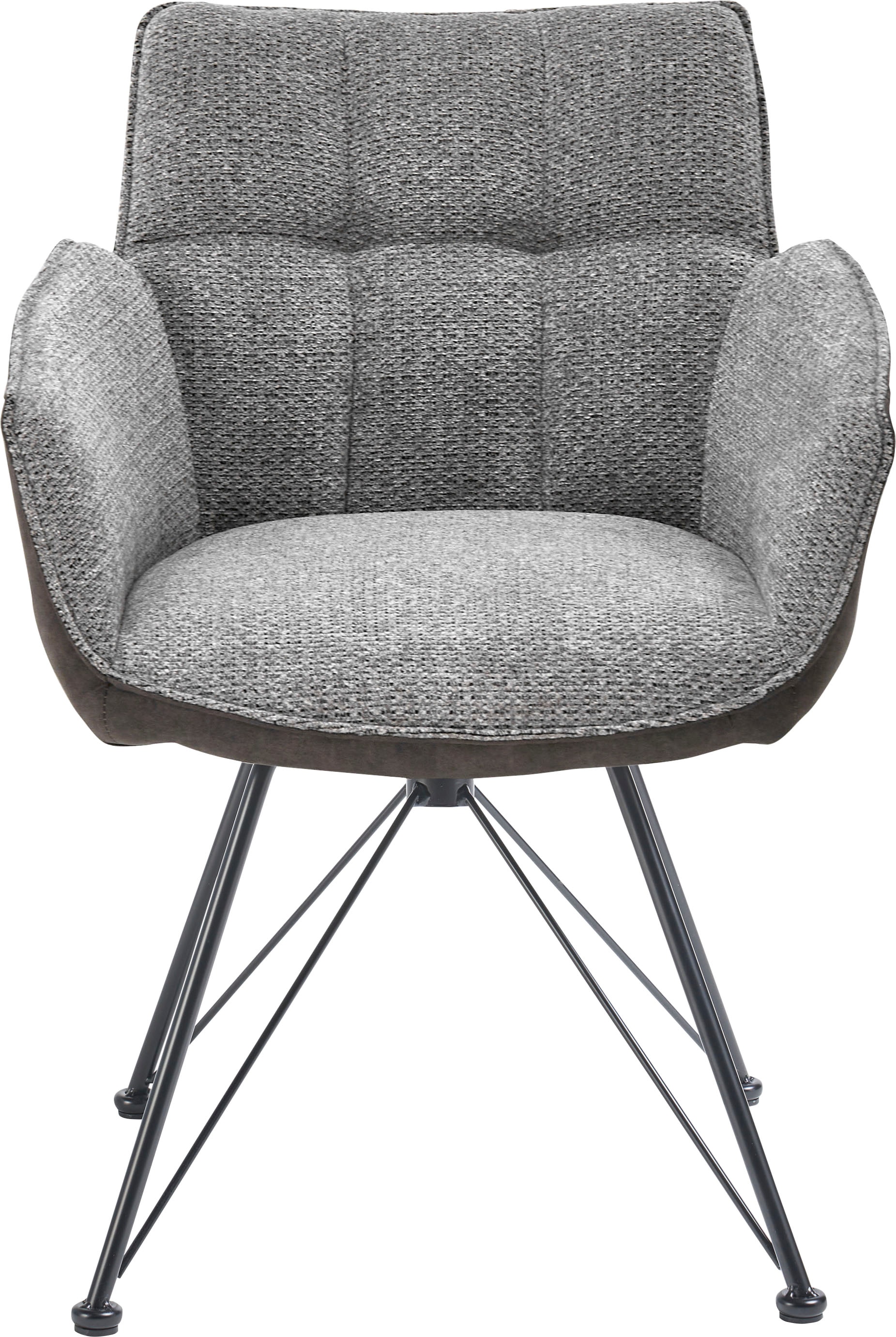 set one by Musterring Esszimmerstuhl »Frisco-B« (Set) 2 Stk.Bezug innen Chenille und außen Microfaser, Design-Gestell schwarz