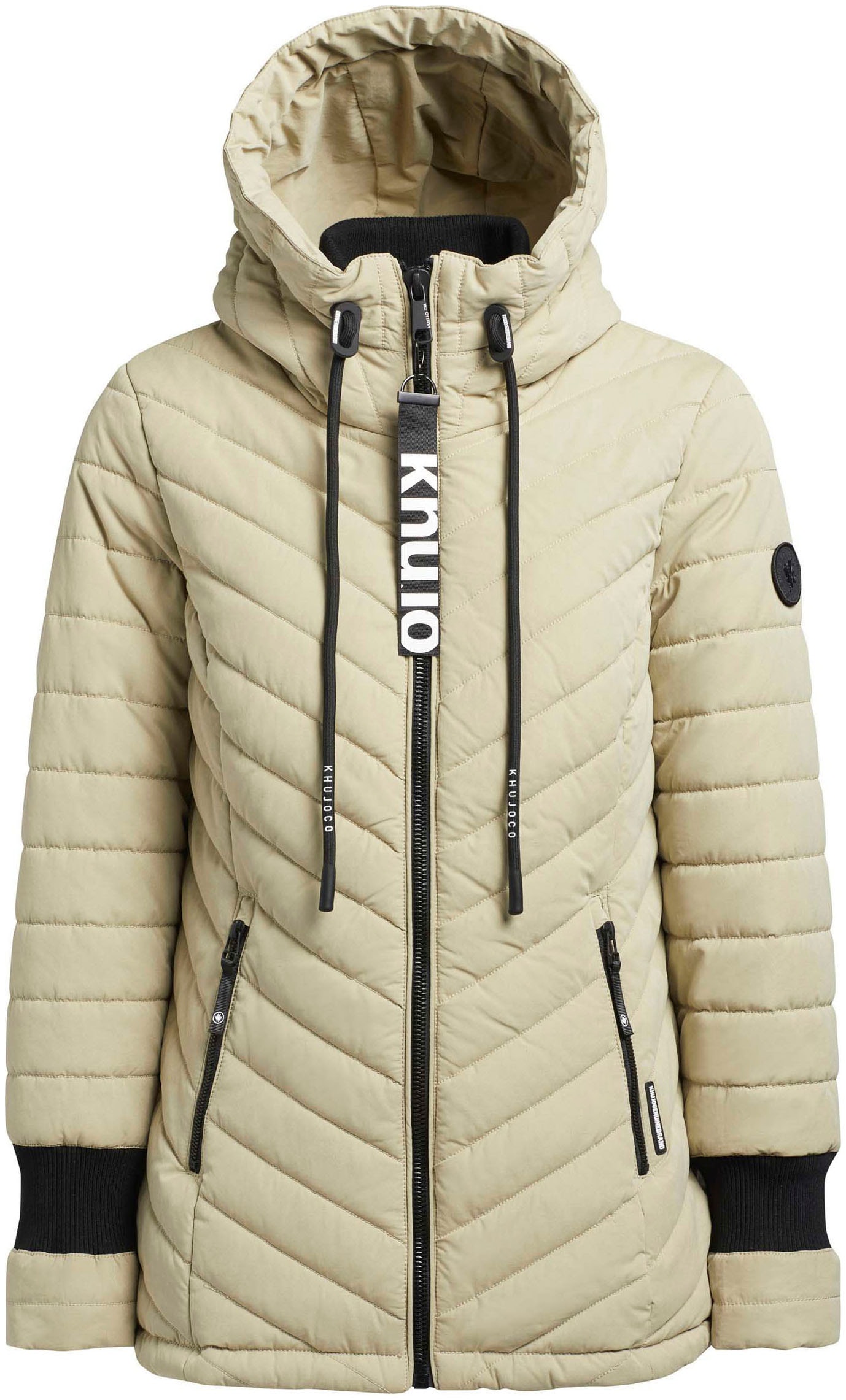 khujo Steppjacke »PATT2 PEACHED«, mit Kapuze, mit kontrastfarbigen Details