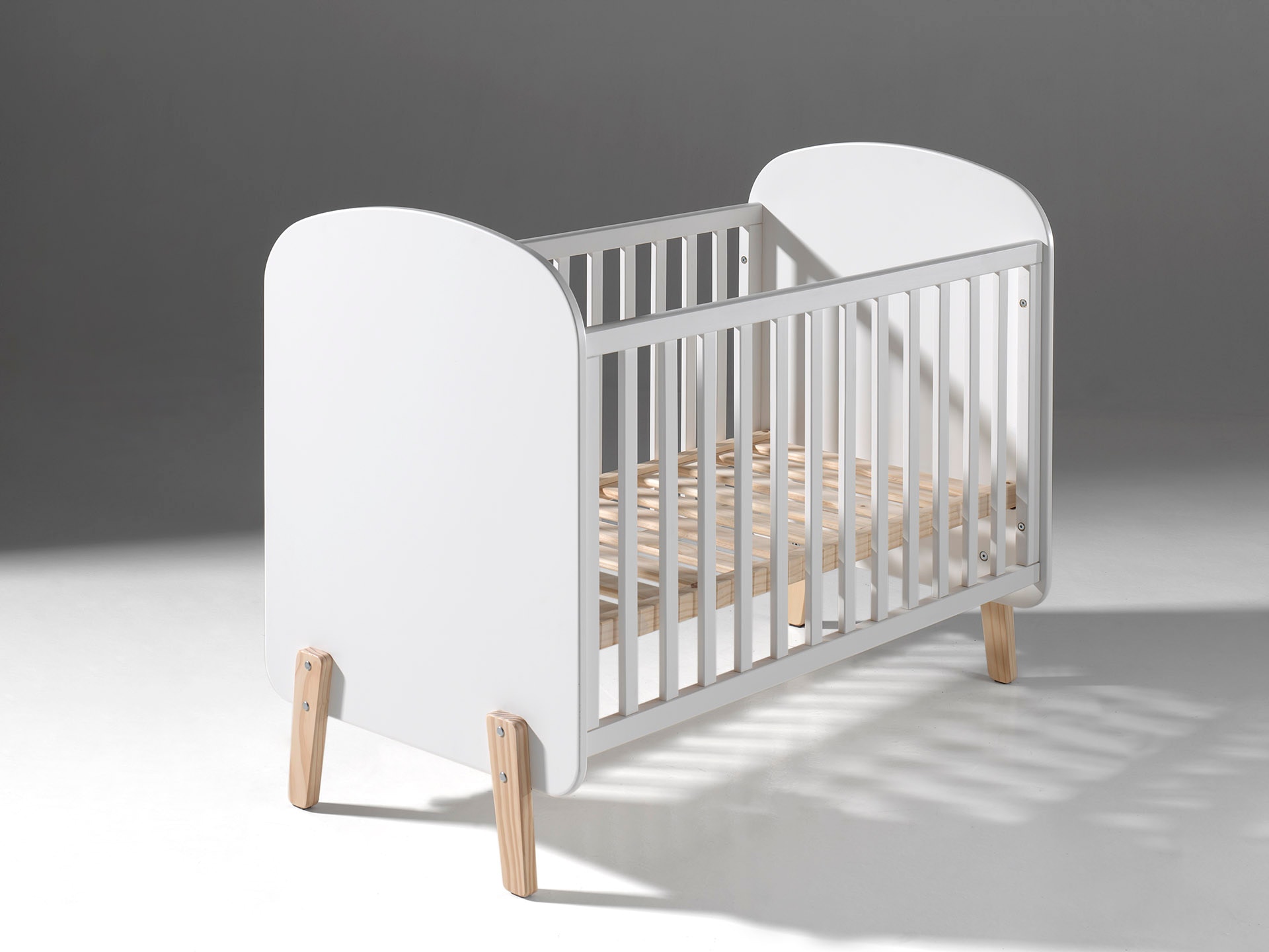 Vipack Babybett, Babybett mit Liegefläche 60 x 120 cm weiß lackiert