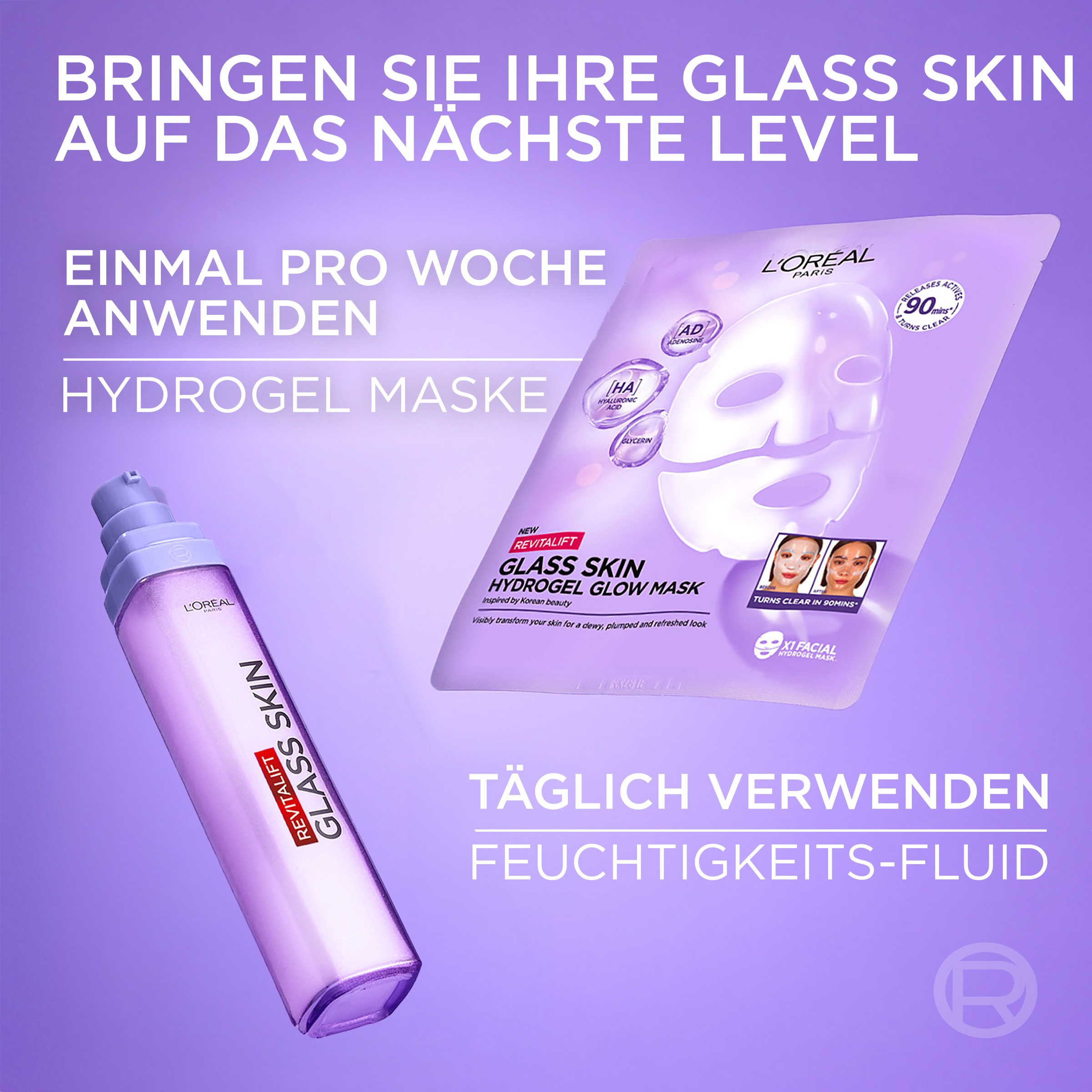 L'ORÉAL PARIS Gesichtsfluid »REVITALIFT GLASS SKIN FEUCHTIGKEITSFLUID« glättet die Hautoberfläche für eine glowy Ausstrahlung