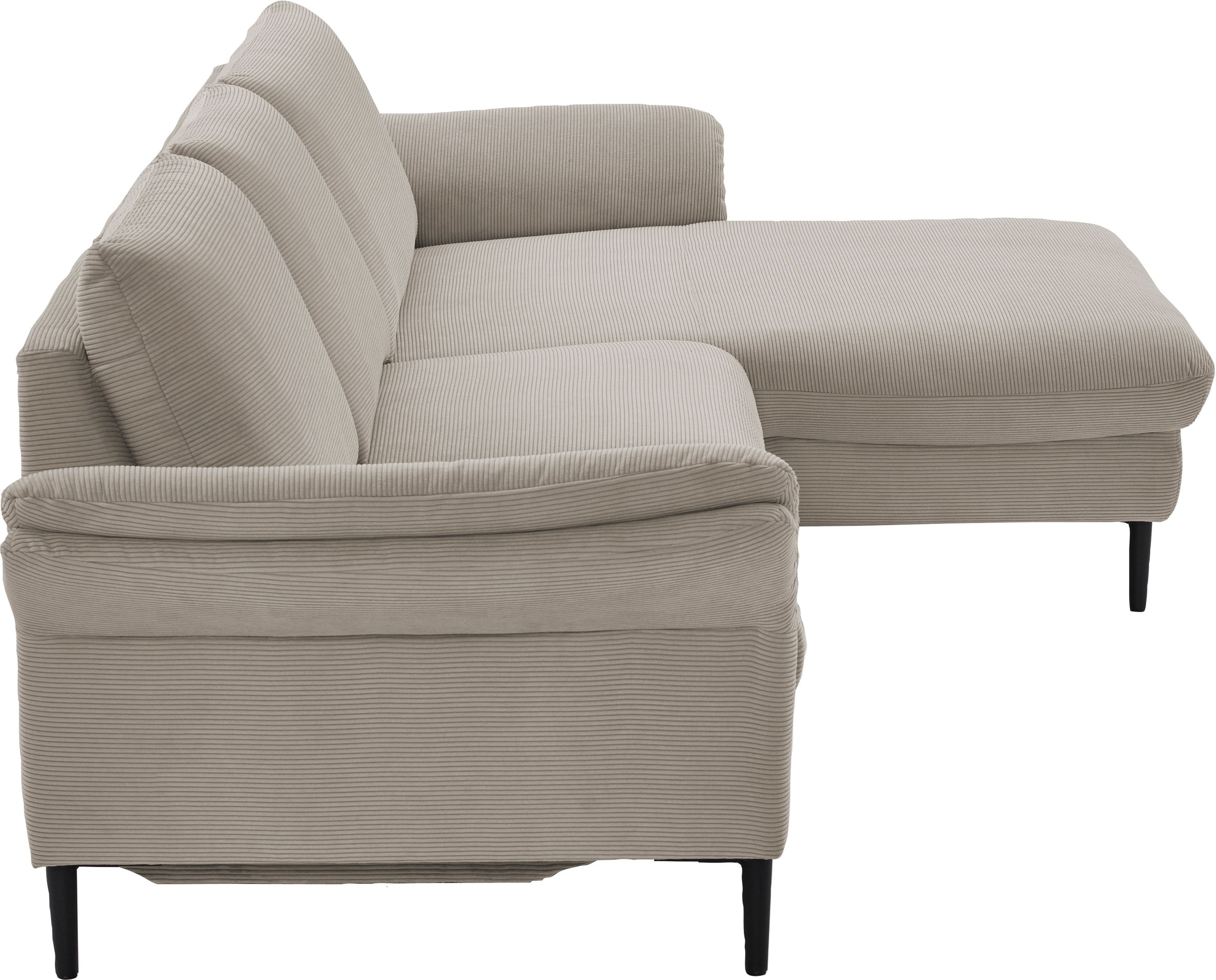 Places of Style Ecksofa »Sarsina: mit Tonnentaschen-Federkern, perfekt zum Entspannen L-Form«, inklusive 1 motorischen Relaxfunktion mit Herz-Waage-Beschlag