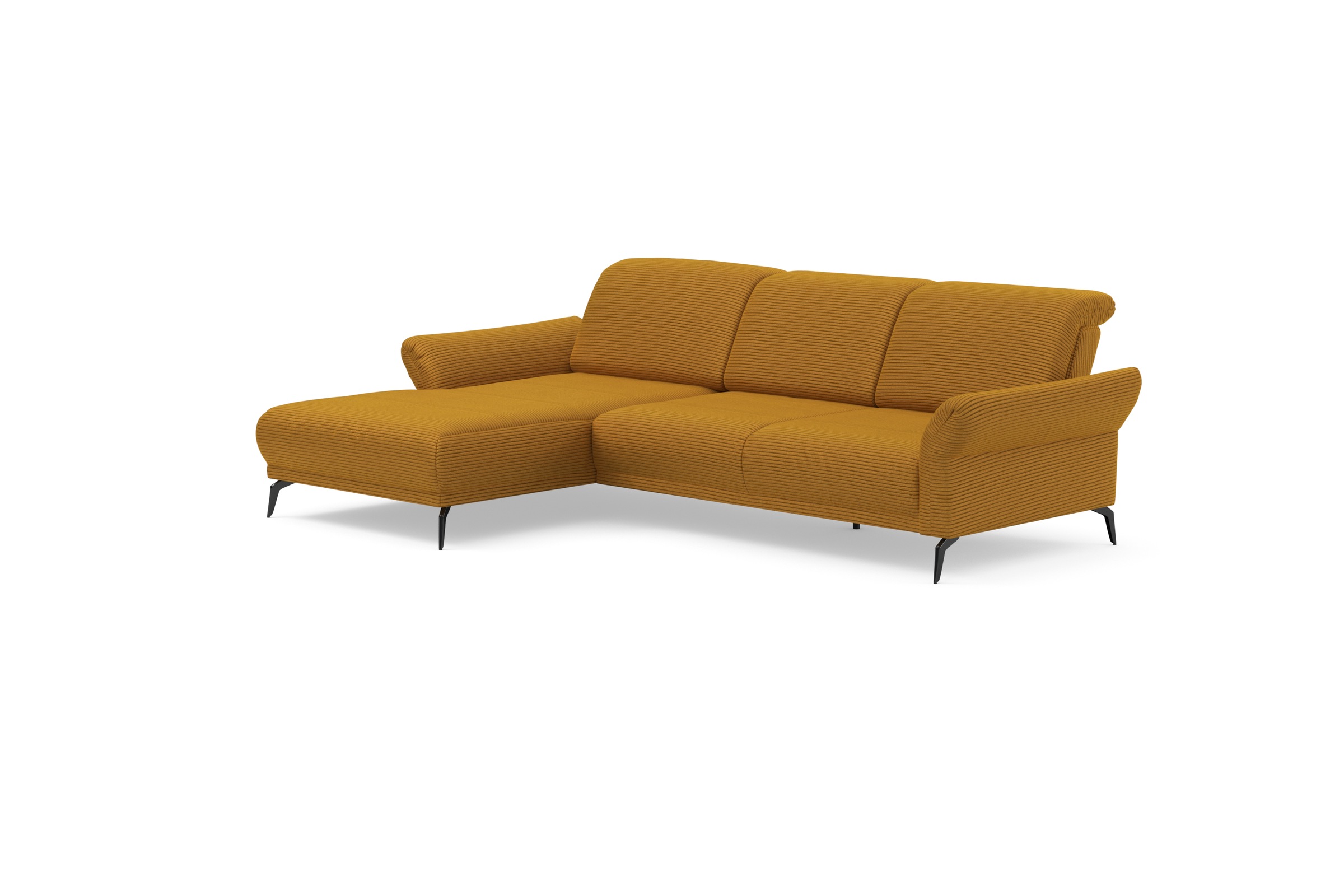 INOSIGN Ecksofa »Coco L-Form« Sitztiefen-, Arm- und Kopfteilverstellung, Cord-Bezug, Fußhöhe 15 cm