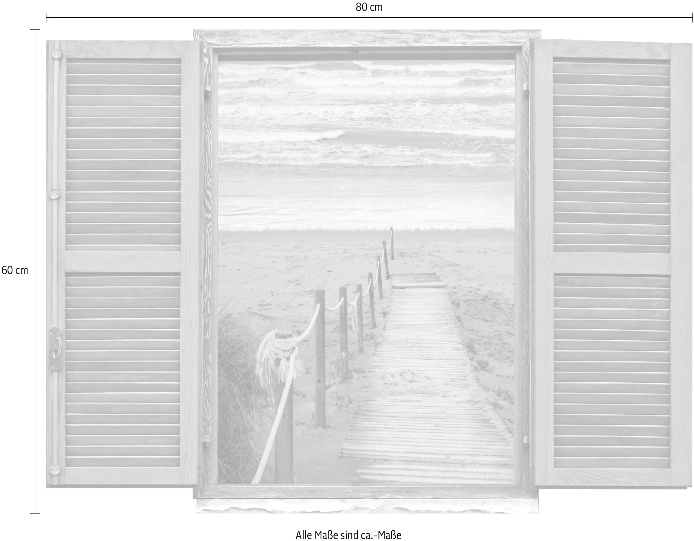 queence Wandtattoo »Steg zum Meer« Wandsticker, Wandbild, selbstklebend, 3D, Fenster