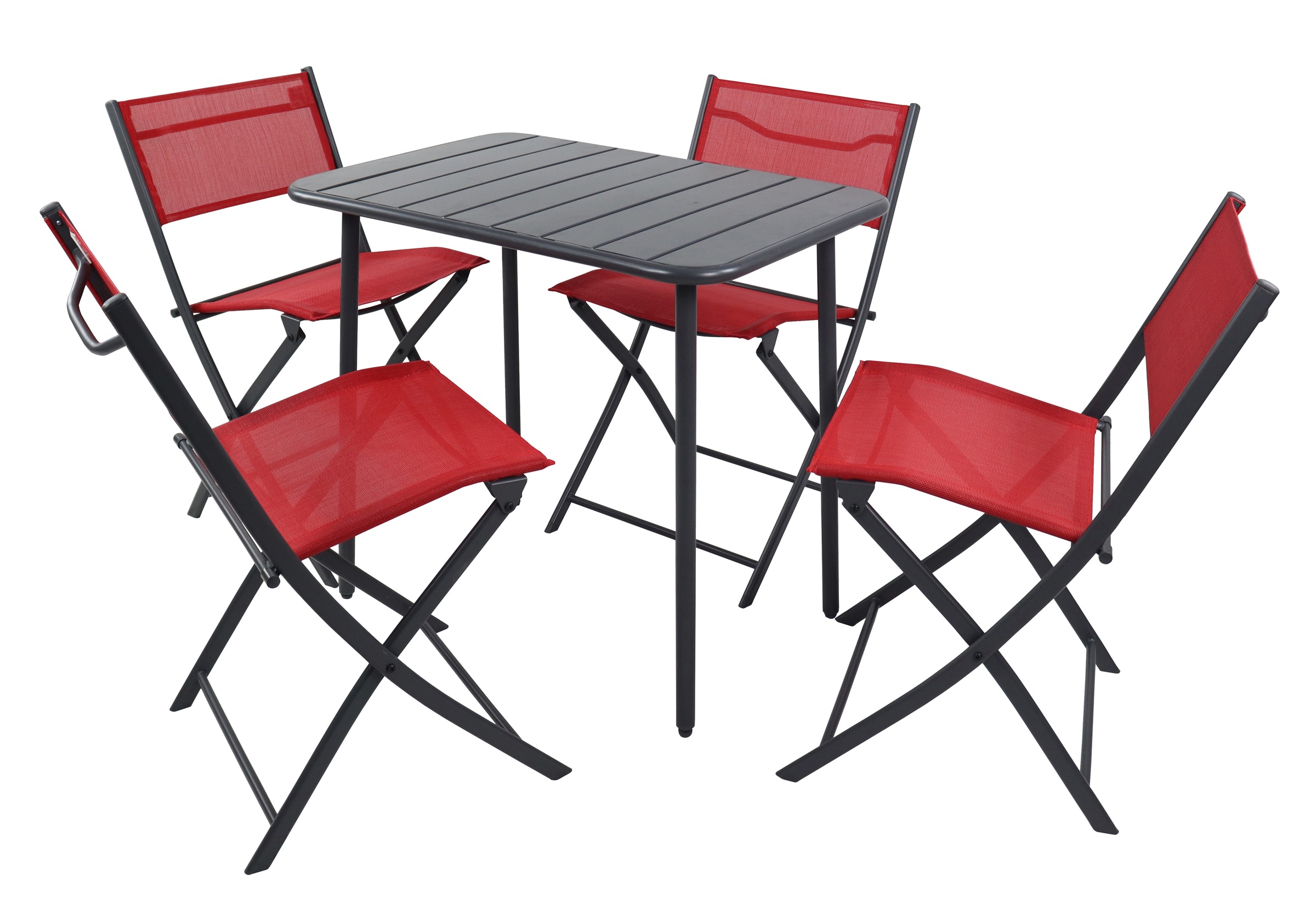 VCM Garten-Essgruppe »VCM 5-tlg Gartenmöbel Set | Sitzgruppe Essgruppe | 1xTisch, 4x Klappstühle | Tisch Maße ca. H. 72 x B. 80 x T. 55 cm | Garten Set ¿ Sumila 80x55«, (5 tlg., Sumila)