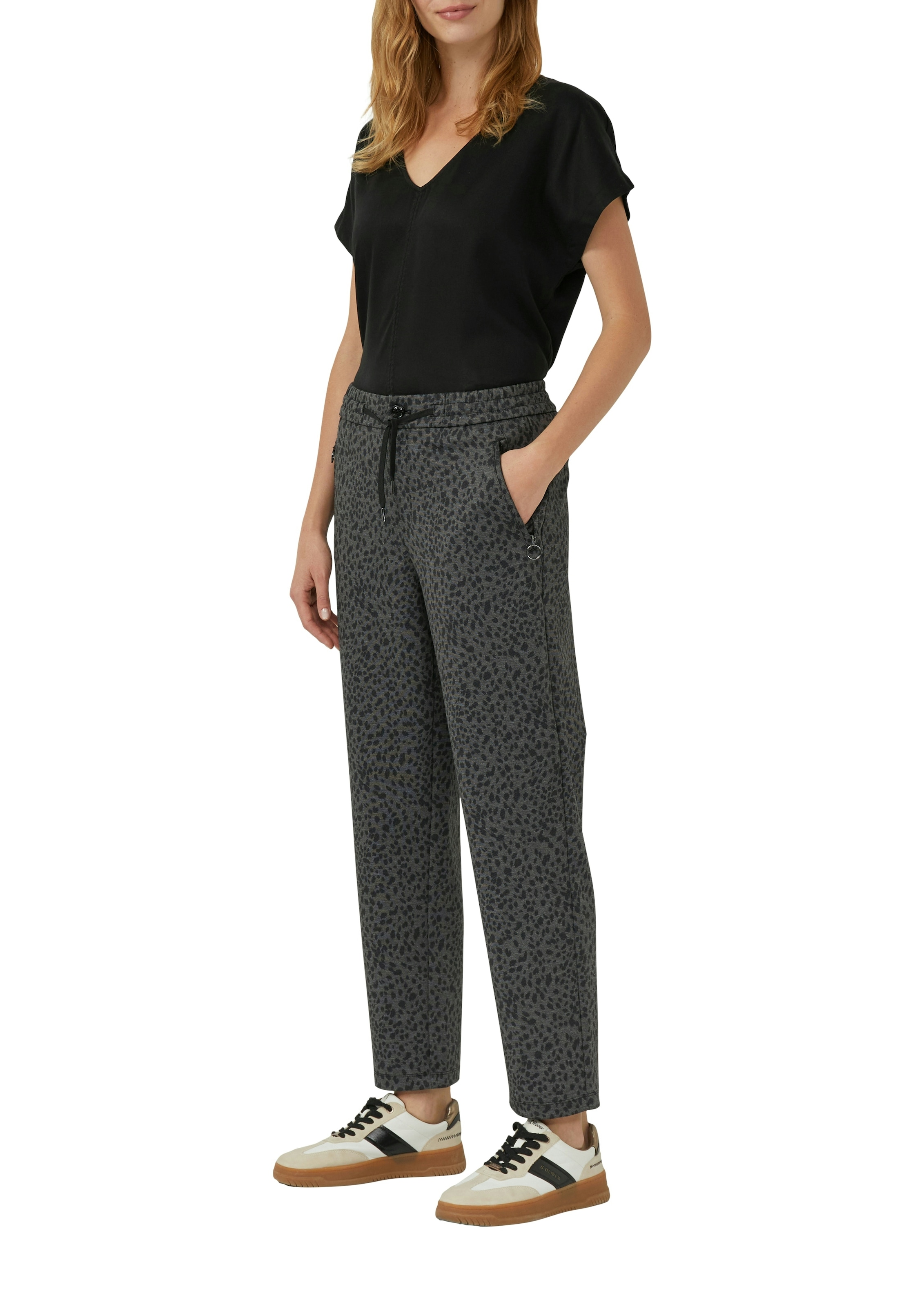 s.Oliver Stoffhose  mit Leo-Print