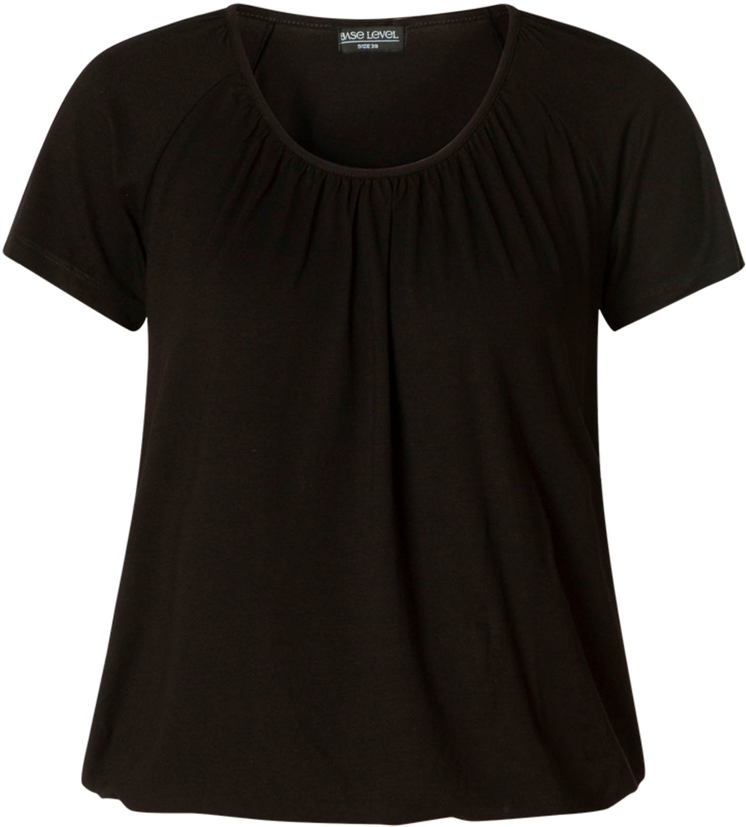 Base Level T-Shirt »Yona«, mit Raffung am Ausschnitt und elastischem Bund