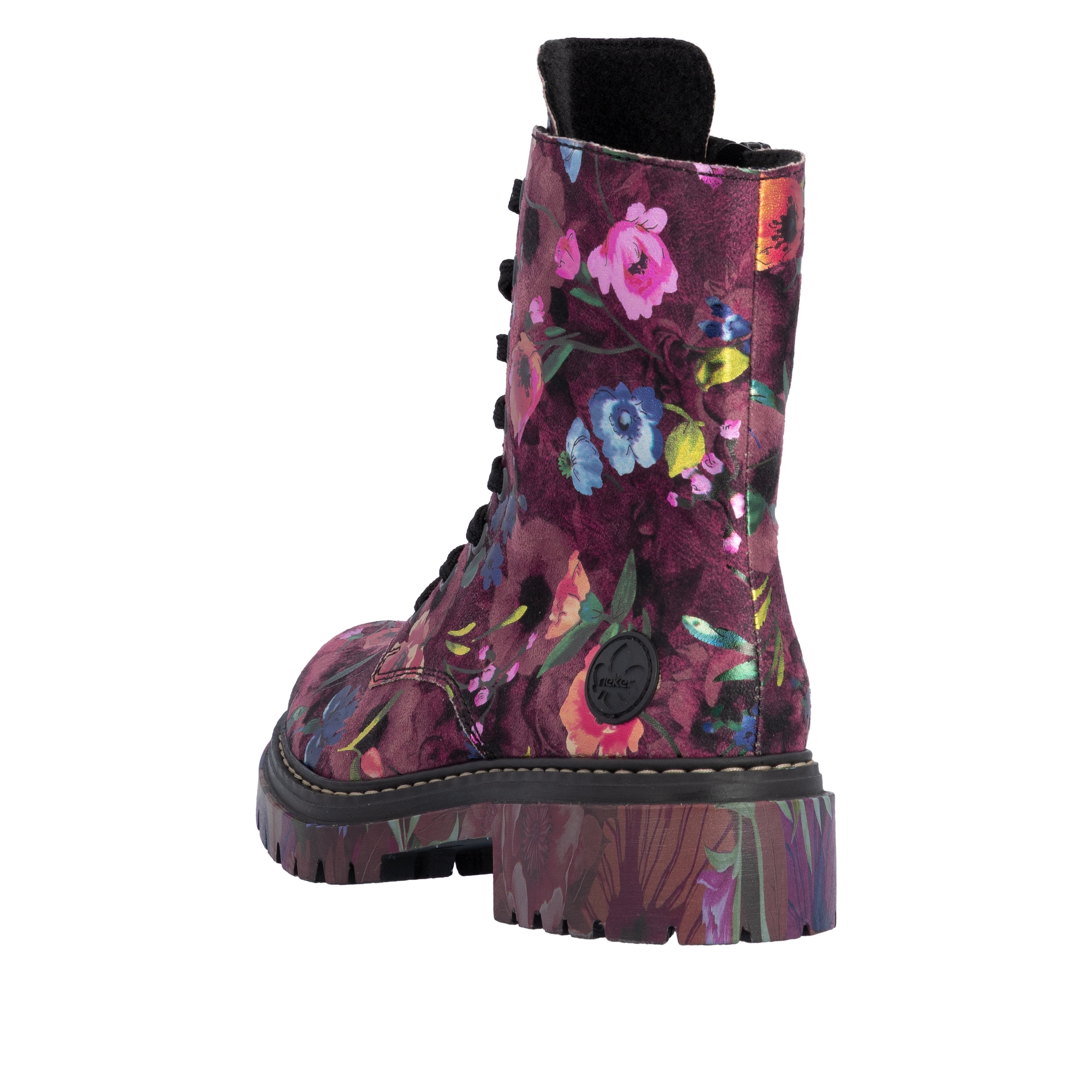 Rieker Schnürboots  Schnürstiefelette, Profilsohle, in veganer Verarbeitung