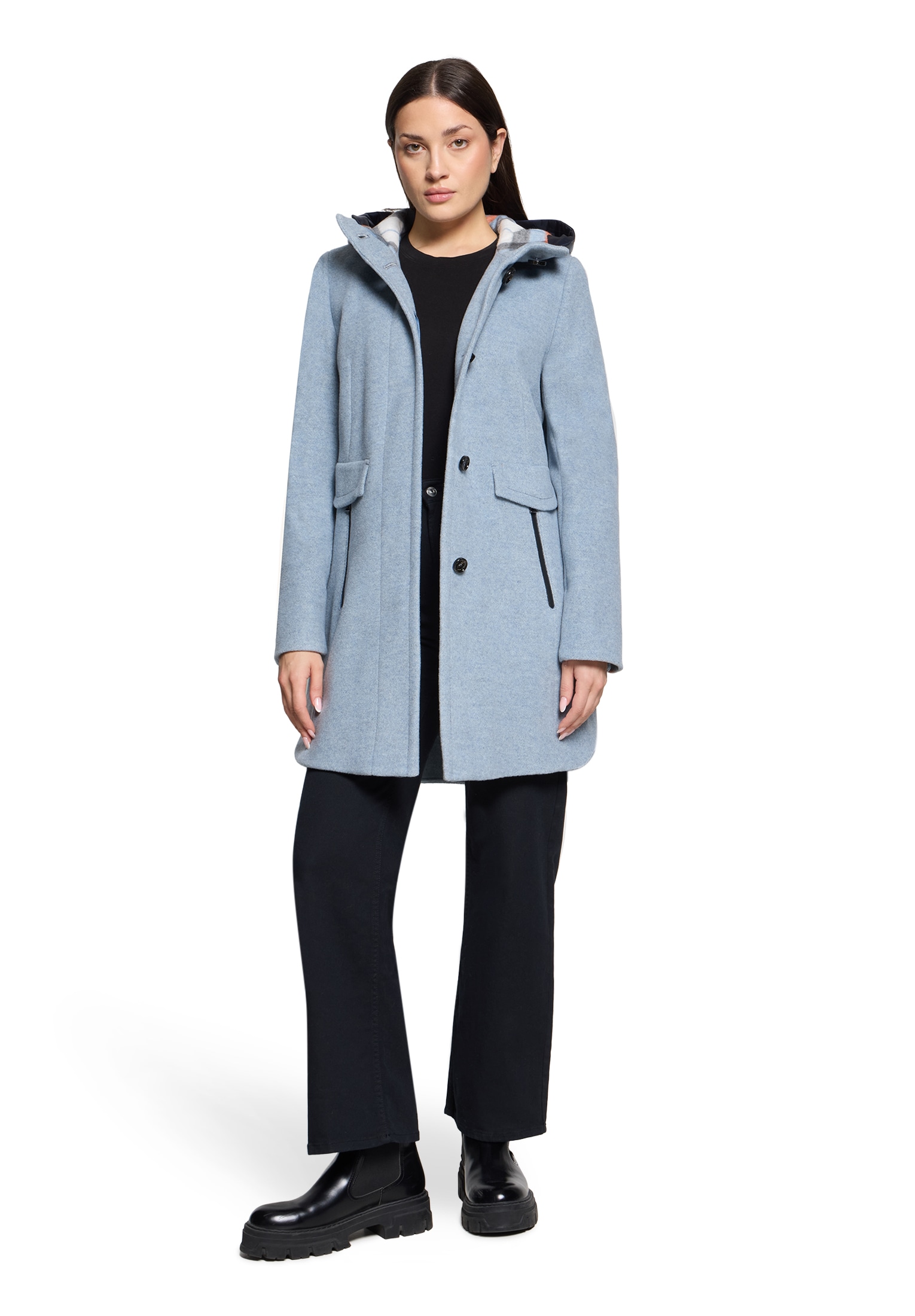 Gil Bret Wollmantel , mit Kapuze und aus einer Wollmischung
