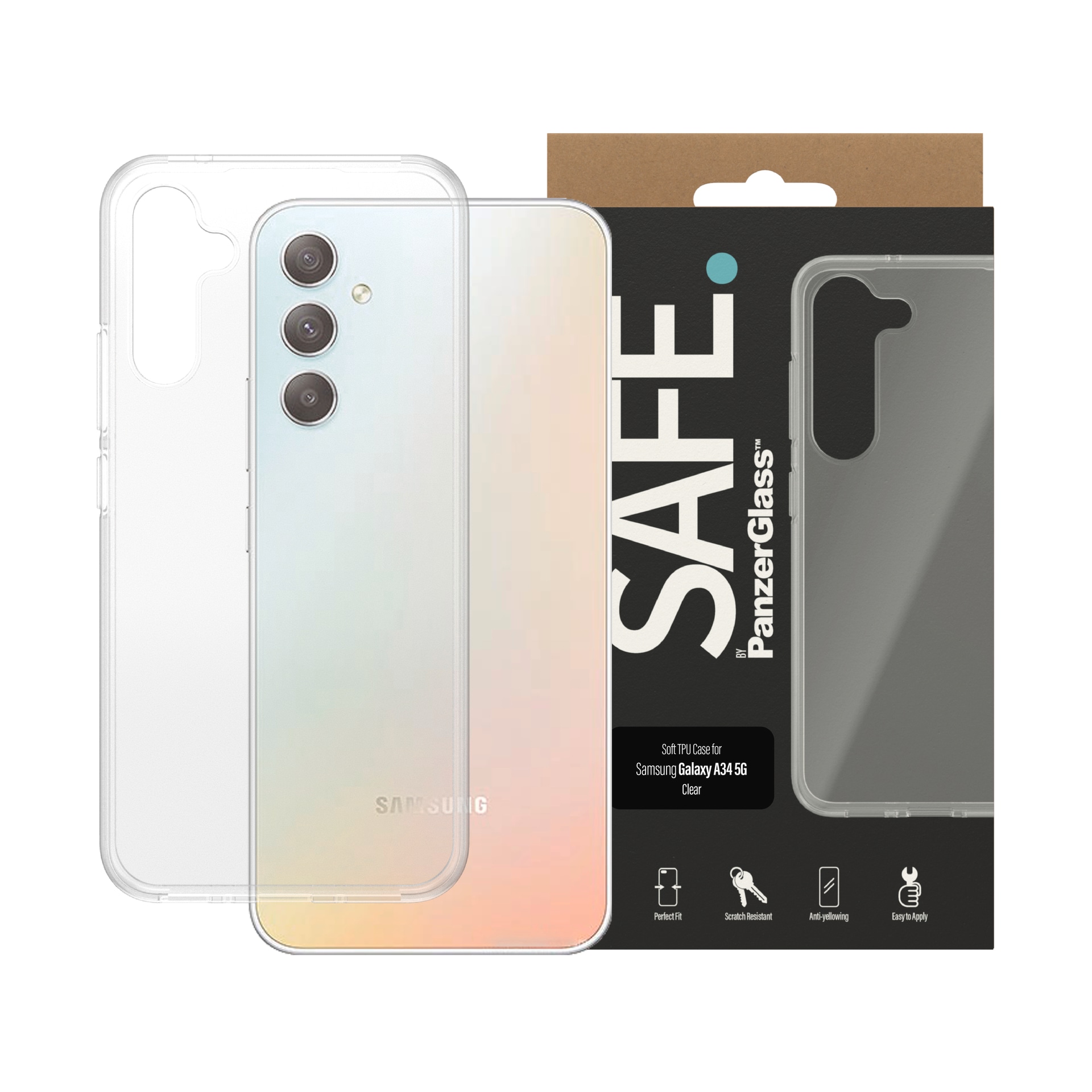 SAFE by PanzerGlass Handyhülle »Soft TPU Case für Samsung Galaxy A34 5G«, Smartphones, 16,8 cm (6,6 Zoll), Backcover, Schutzhülle, Handyschutzhülle, Case, Schutzcase, stoßfest