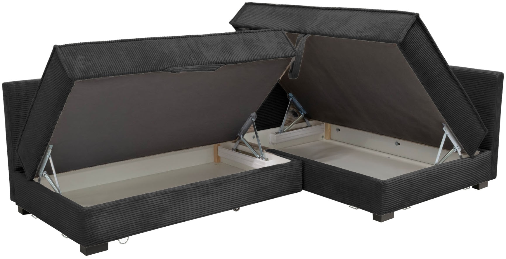 Home affaire Ecksofa »Night & Day L-Form, Breite 316 cm mit Dauer-Schlaffunktion« inkl. Bettfunktion, Bettkasten und Keder, Boxspringbett 180x200 cm