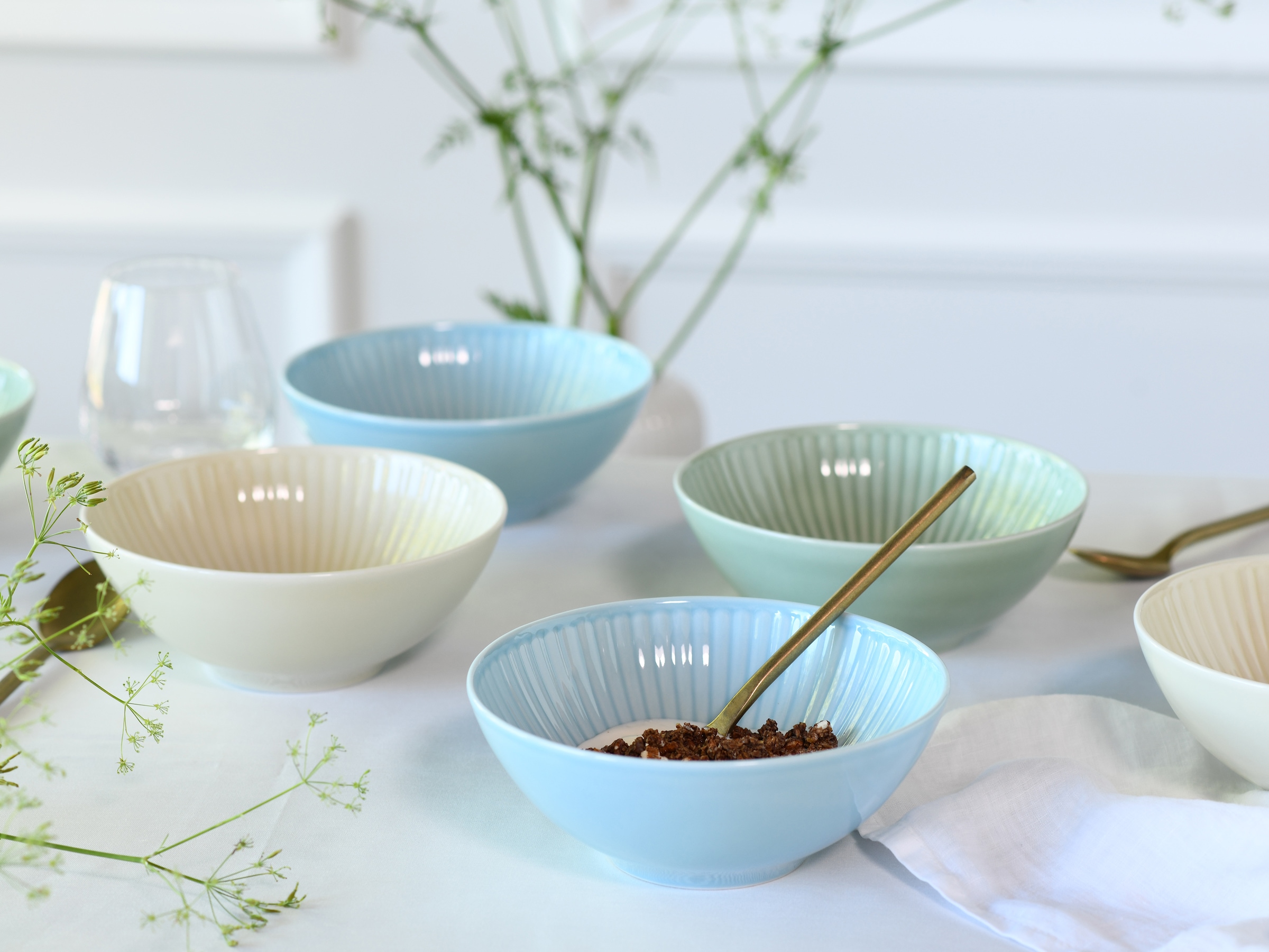 CreaTable Müslischale »Valencia, Mehrzweckschale 6-tlg« 6 Stk. aus Porzellan Elegant, Boho Chic