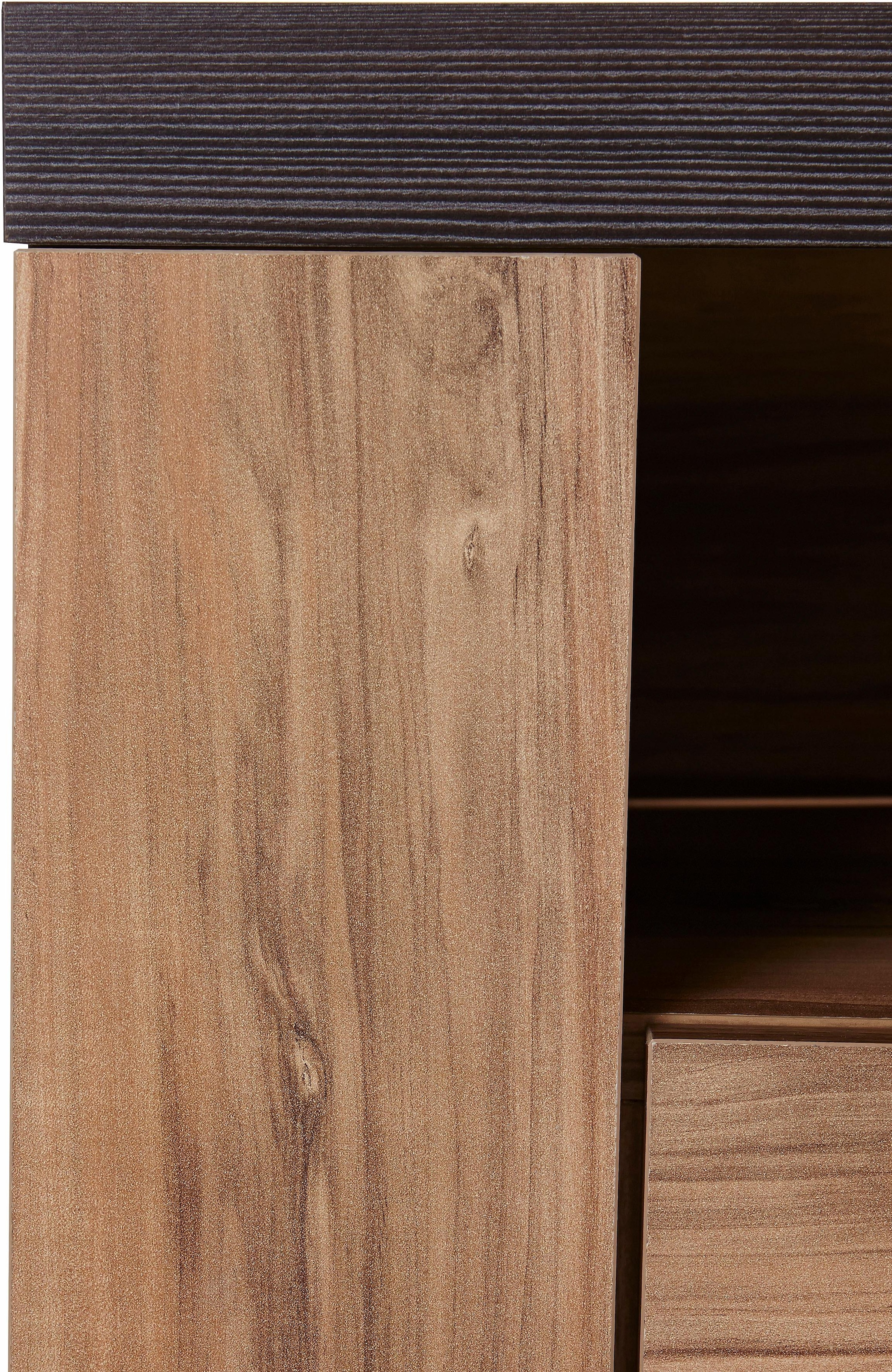 OTTO home Lowboard »Larona, zeitloses TV Board mit 1 Klappe und 2 offenen Fächern« Breite 140 cm, Fernsehbank, viel Stauraum, dekorative Rahmenoptik