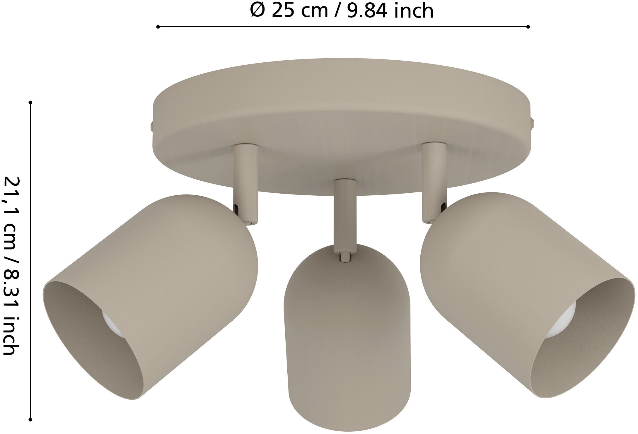 EGLO Deckenleuchte »TILSTON Spotlampe - Stahl - E14 - 3X40W - IP20« E14 1 Stk. Deckenlampe, Deckenstrahler, Strahler, H21 x Ø25 cm
