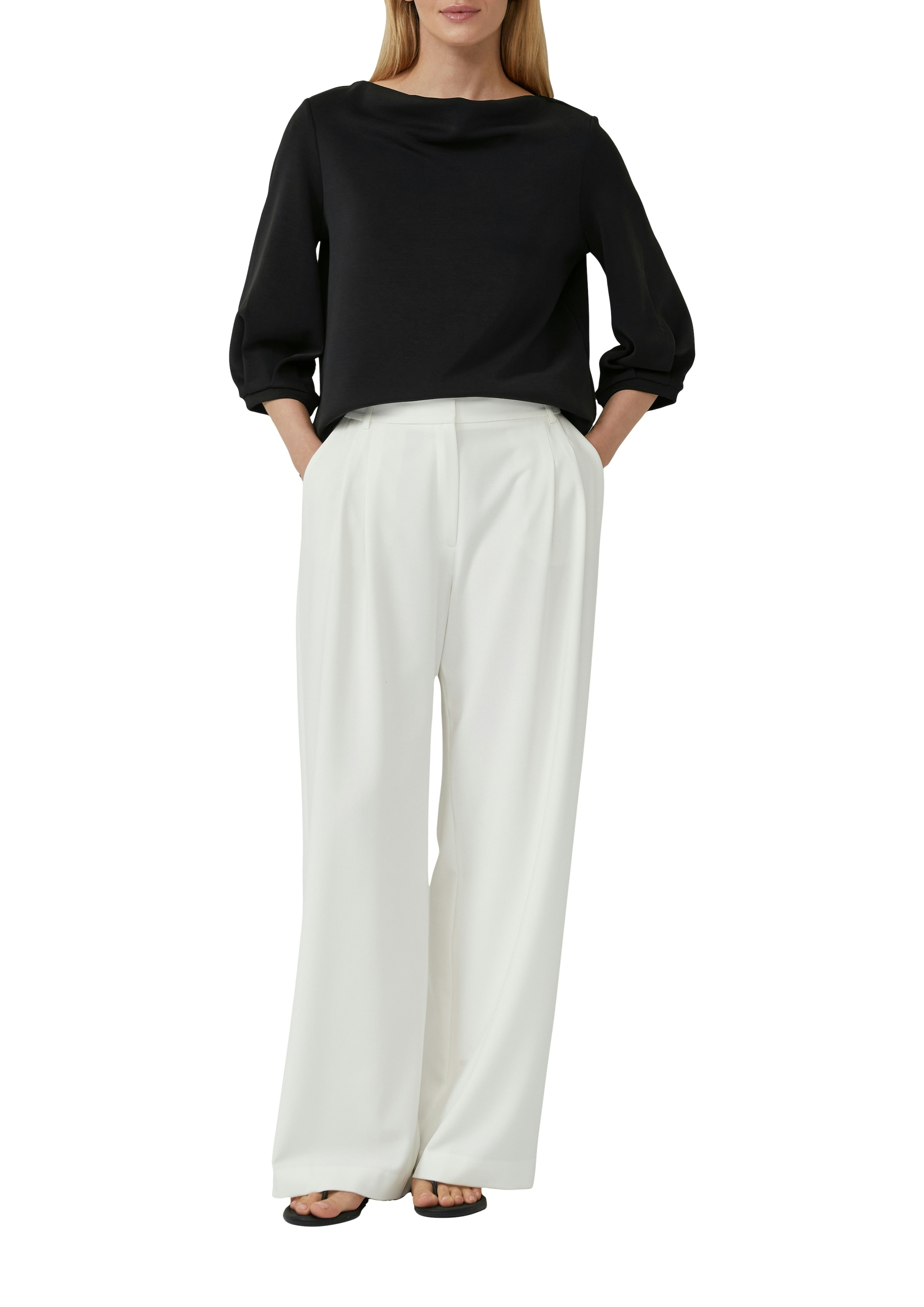 s.Oliver BLACK LABEL Sweatshirt , mit Wasserfall Ausschnitt
