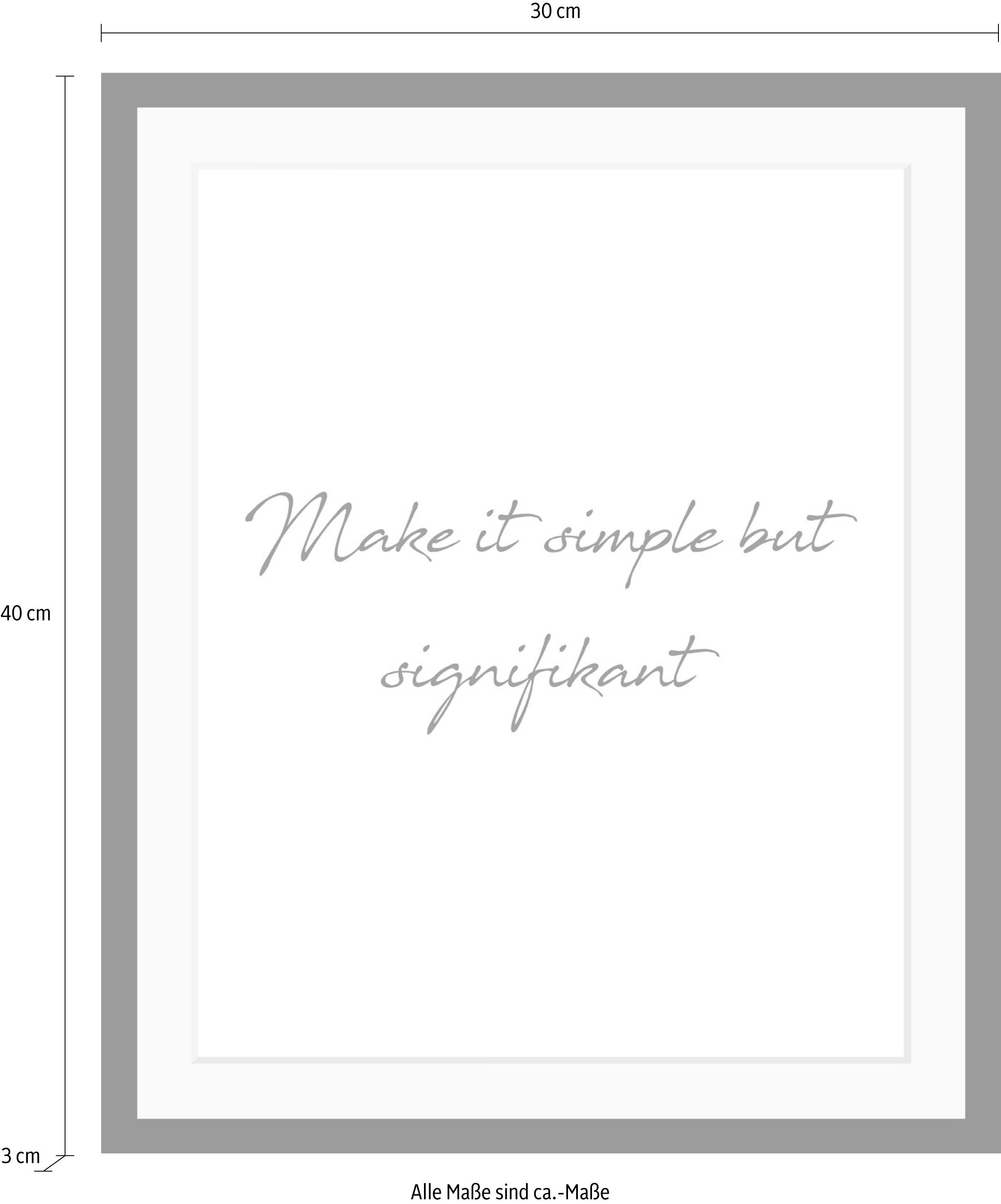queence Bild »Simple« Motivationsbilder | Schriftzug | Schwarz-Weiß | Spa | Spa Bilder HD Premium Poster-Druck inkl. Holzrahmen