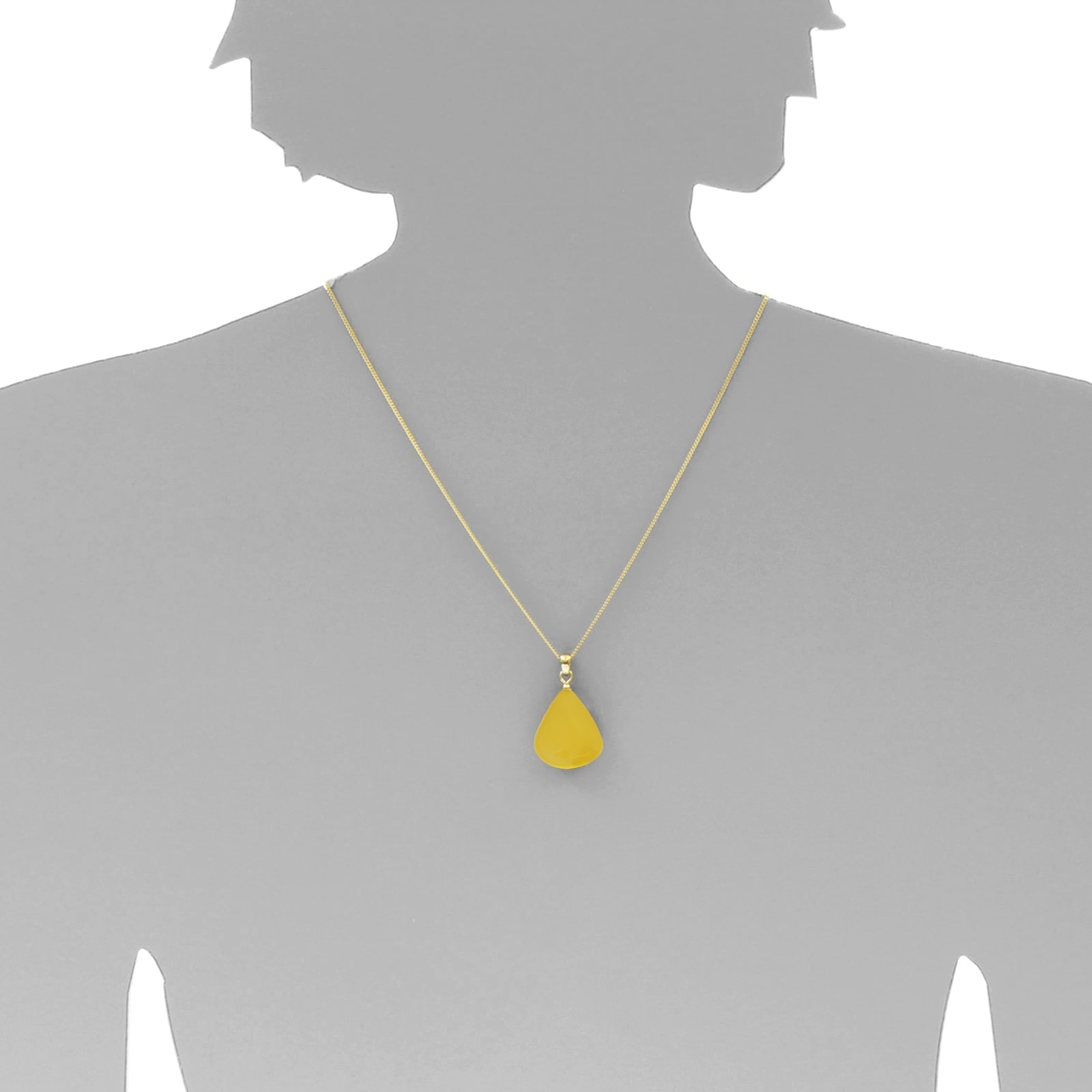 OSTSEE-SCHMUCK Kette mit Anhänger »- Tropfen flach, ca. 22 mm lang - Silber 925/000, vergoldet - Bernstein«
