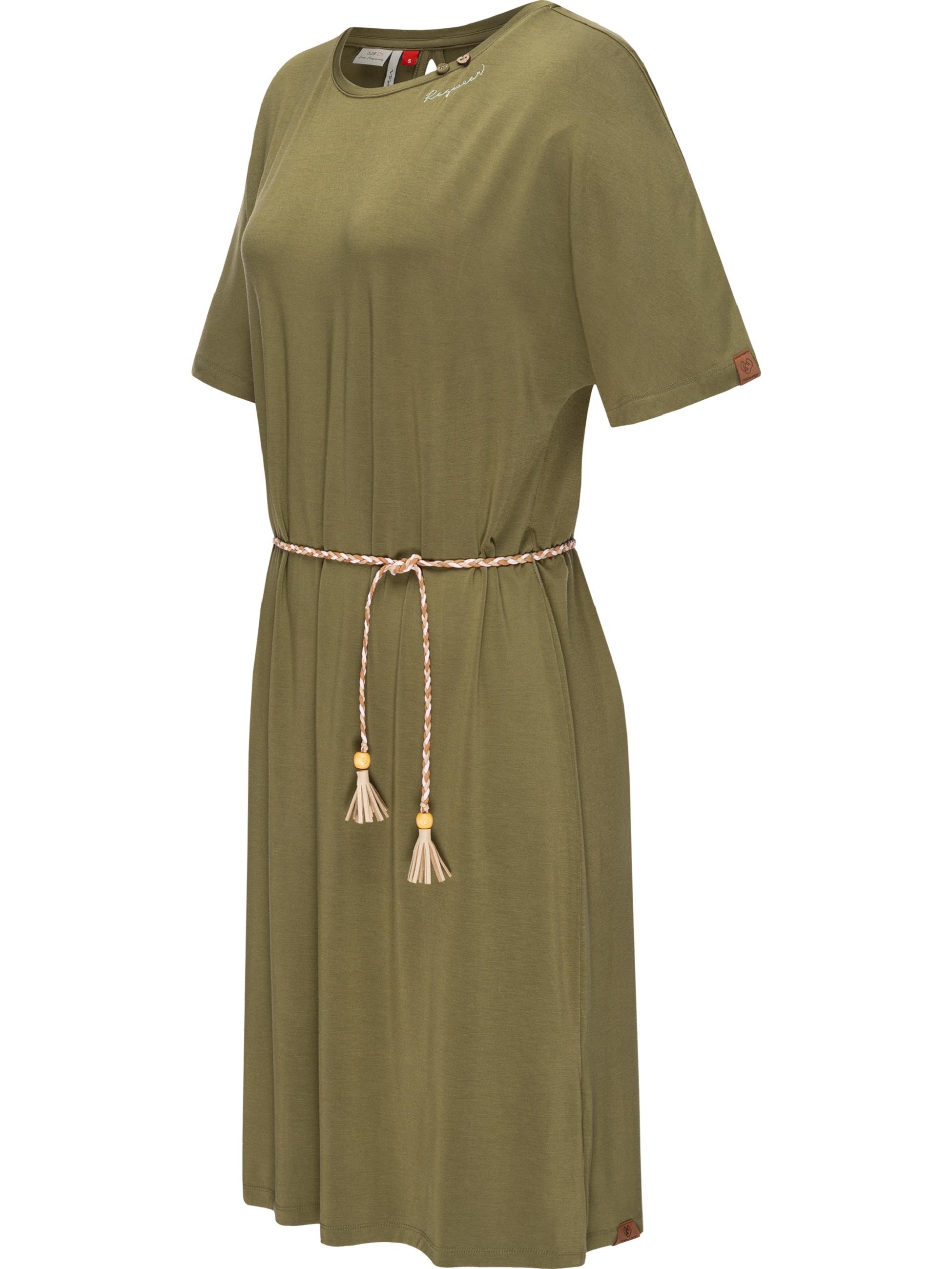 Ragwear Jerseykleid »Jerseykleid Kass«, stylisches Shirtkleid mit geflochtenem Gürtel