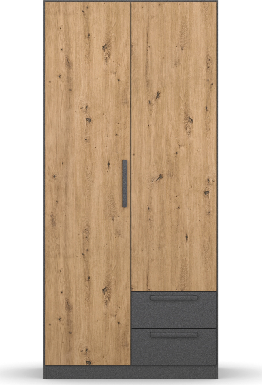 rauch Drehtürenschrank »StyleUp« Typ Dark & Wood mit trendigen farblich abgesetzten Griffen