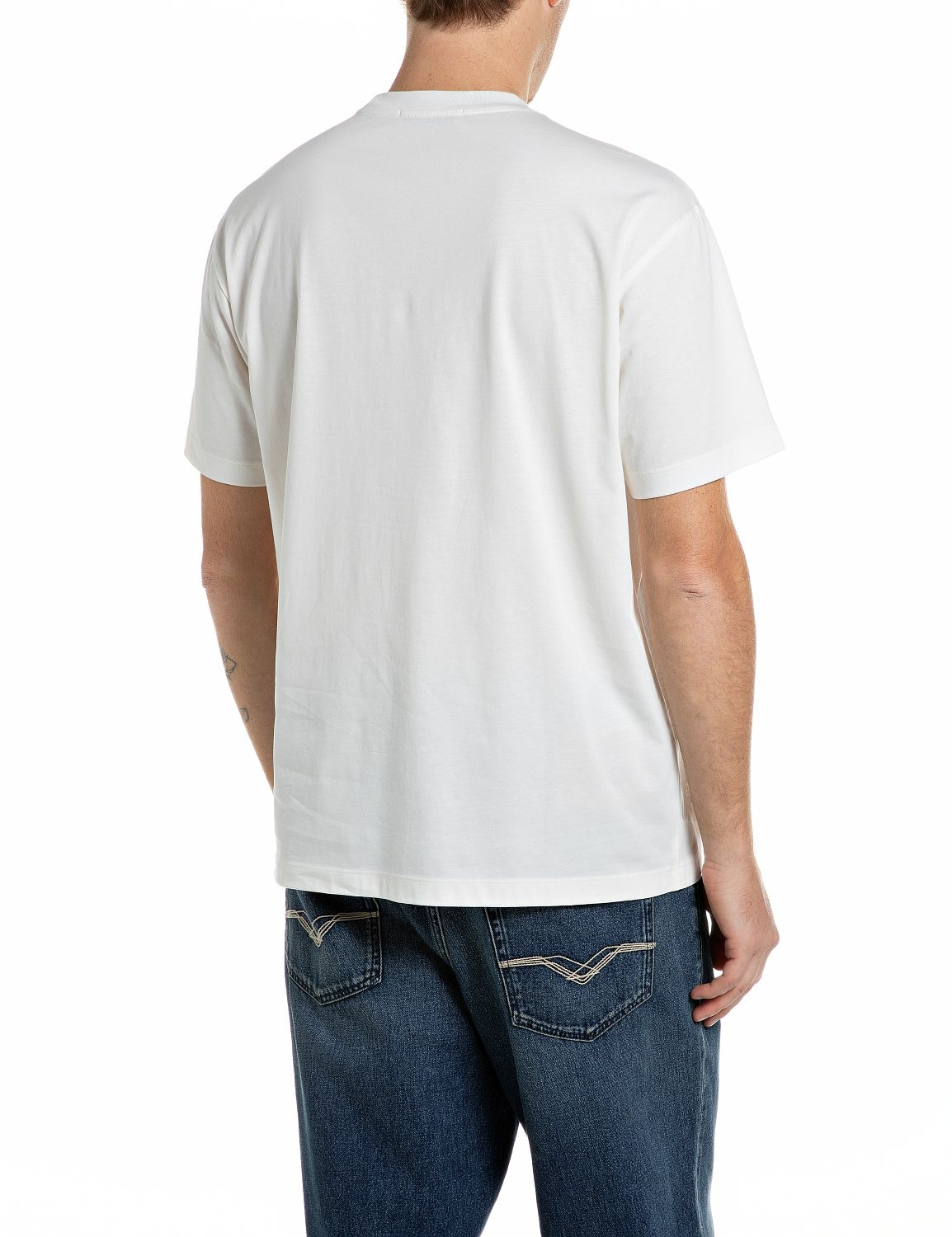 Replay T-Shirt mit Frontprint, reine Baumwolle