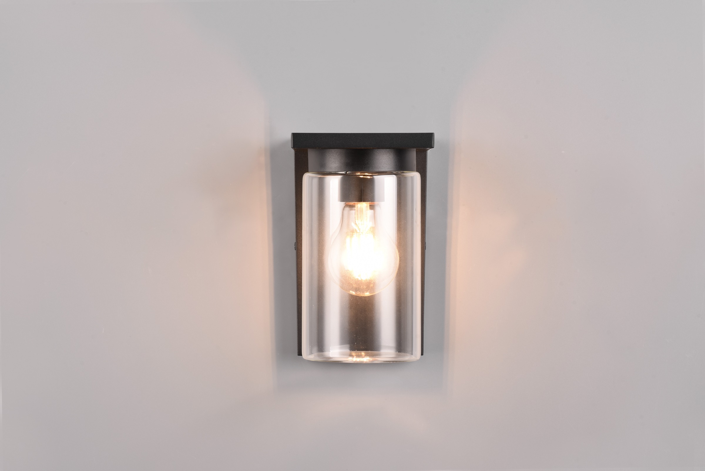 TRIO Leuchten Außen-Wandleuchte »ARDILA, Outdoor Fassadenleuchte mit Glasschirm, Dämmerungssensor« E27 1 Stk. warmweiß - kaltweiß exkl 1x E27 max 40W, IP44, Wandlampe für Hauswand Garten Terrasse