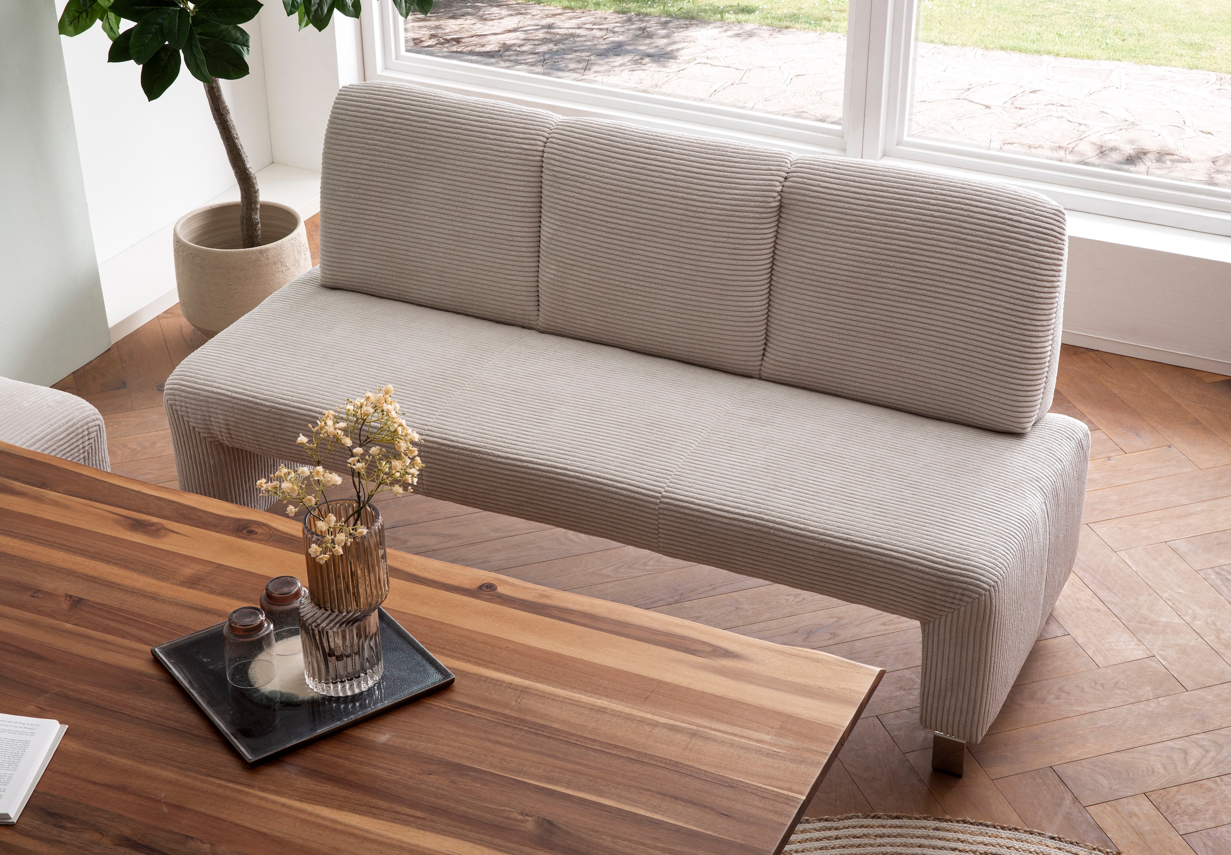 exxpo - sofa fashion Polsterbank »Intenso, Sitzbank, Breite 182 cm, wahlweise in Leder oder Textil«, hohe Bodenfreiheit, frei im Raum stellbar, hoher Sitzkomfort