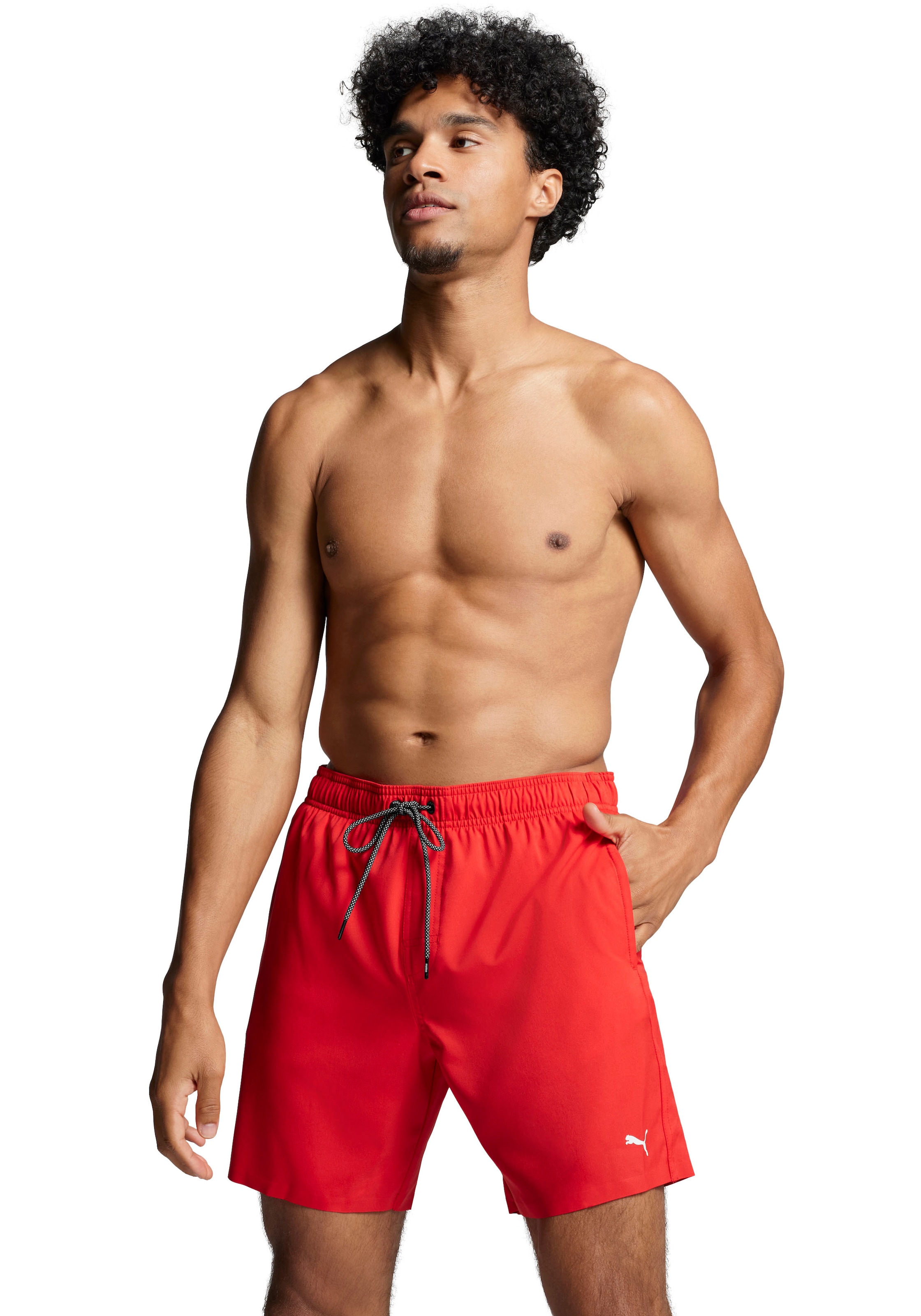 PUMA Badeshorts »PUMA SWIM MEN MID SHORTS 1P« High-Tech Reißverschluss an der Gesäßtasche, Seitentaschen