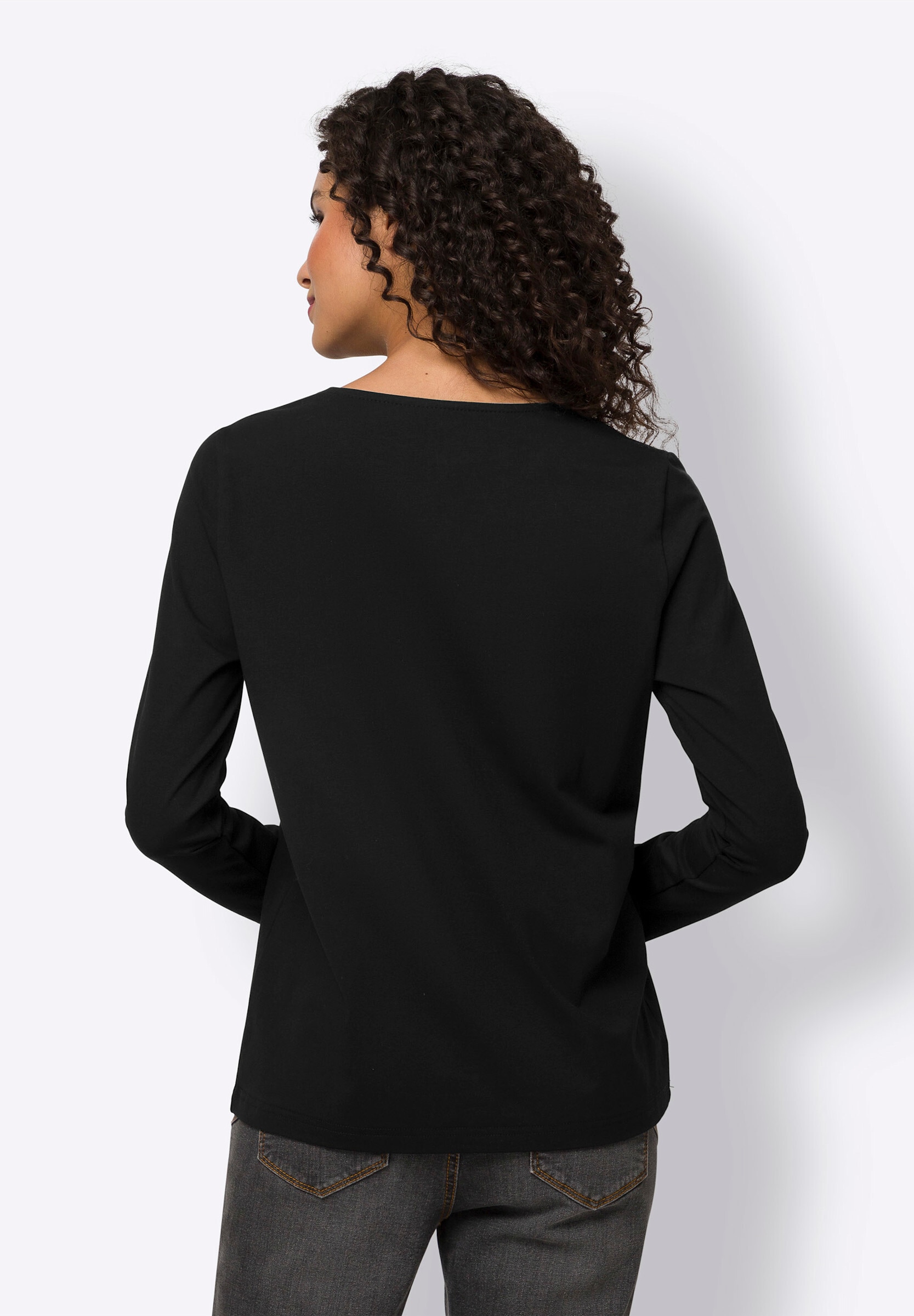 heine T-Shirt »Shirt Langarmshirt mit Ziersteinen«