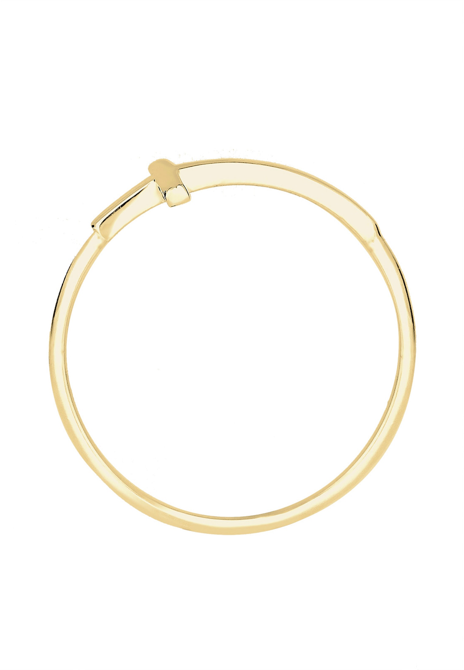Elli Premium Silberring »Ring Ring Kreuz 375 Gelbgold«