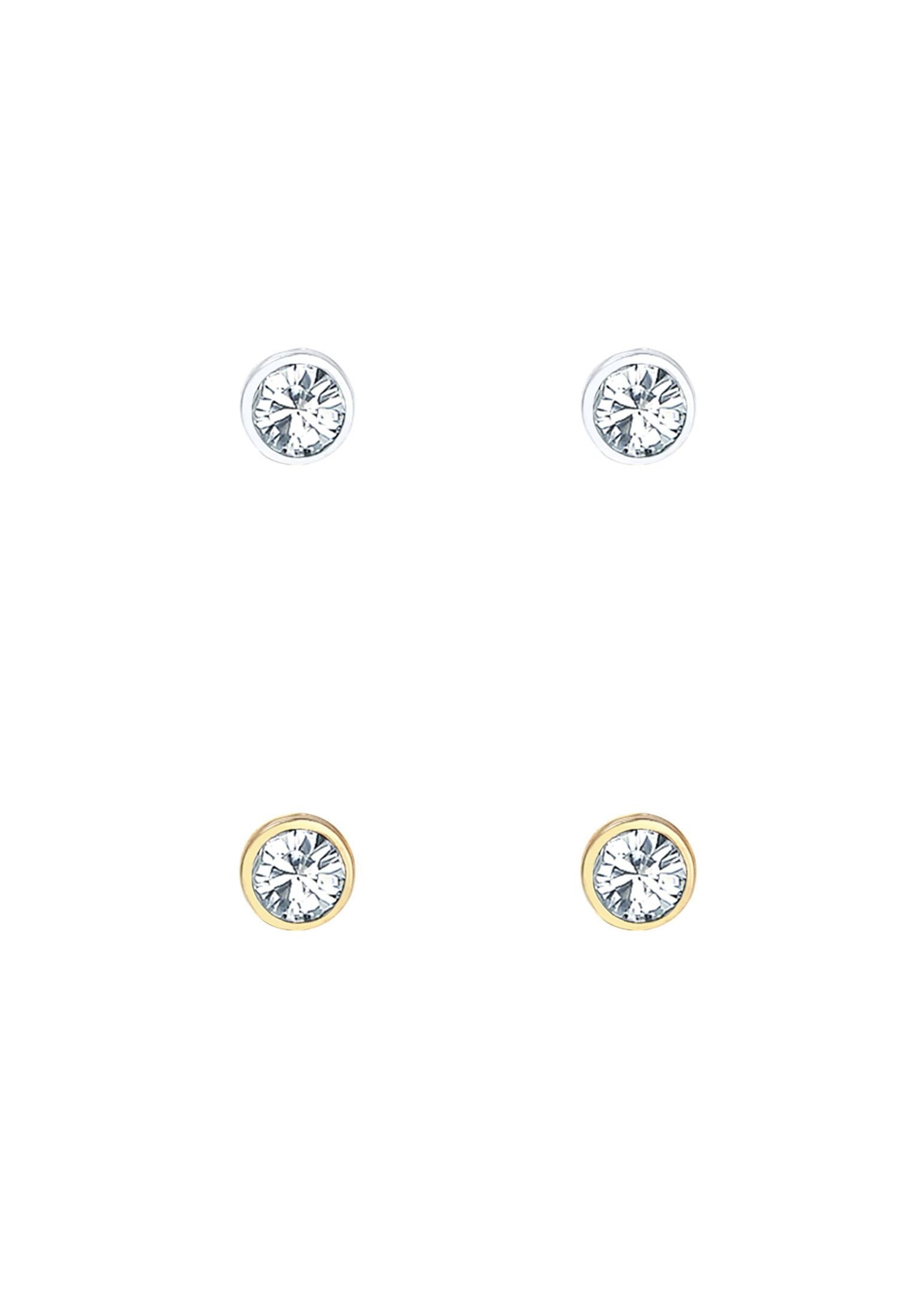 Elli Ohrstecker-Set »Ohrringe Rund Kristalle (2er Set) 925 Silber«