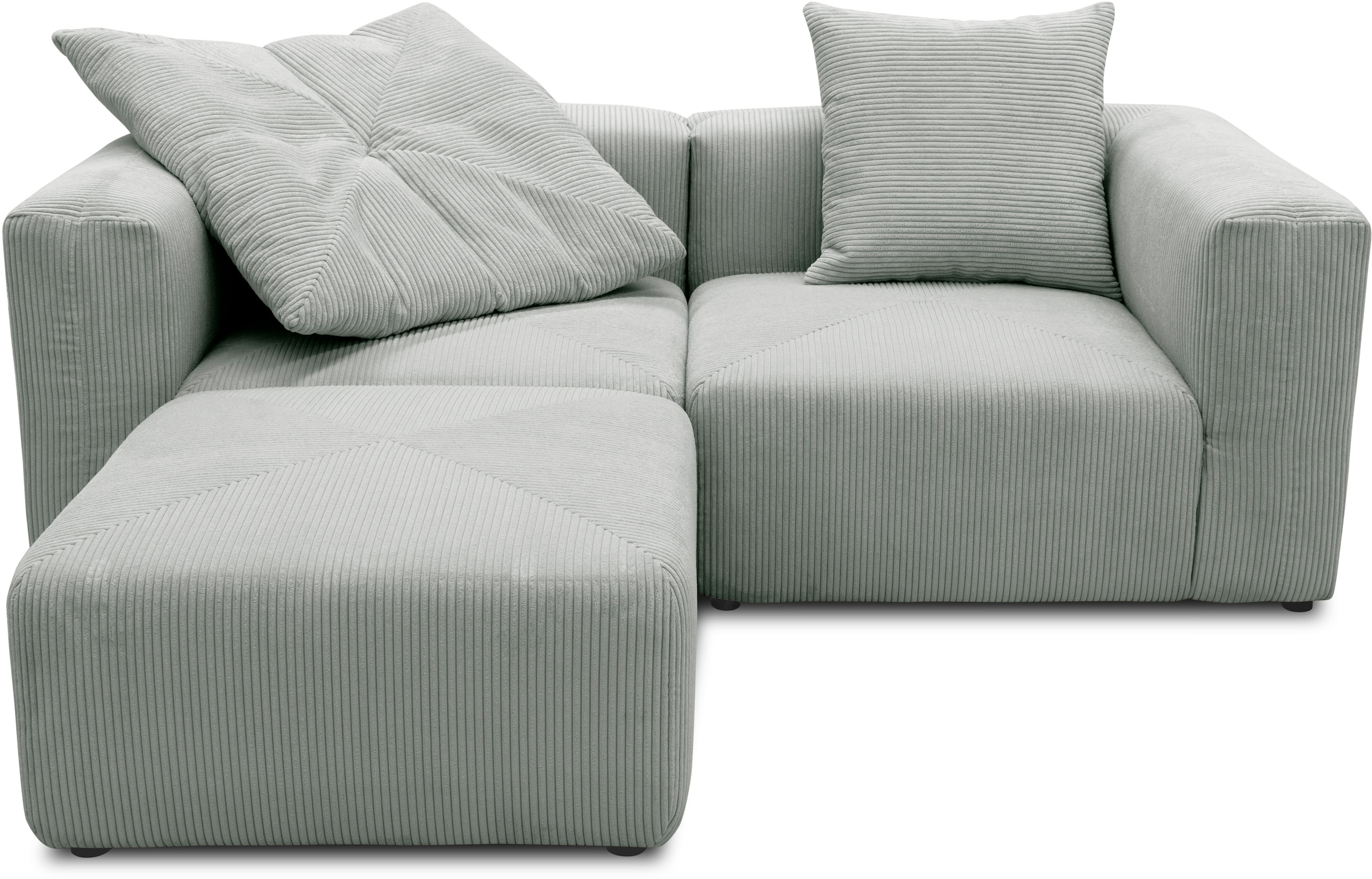 RAUM.ID Ecksofa »Gerrid L-Form«, Cord, Modulsofa, bestehend aus 2 Eckelementen + 1 Hocker