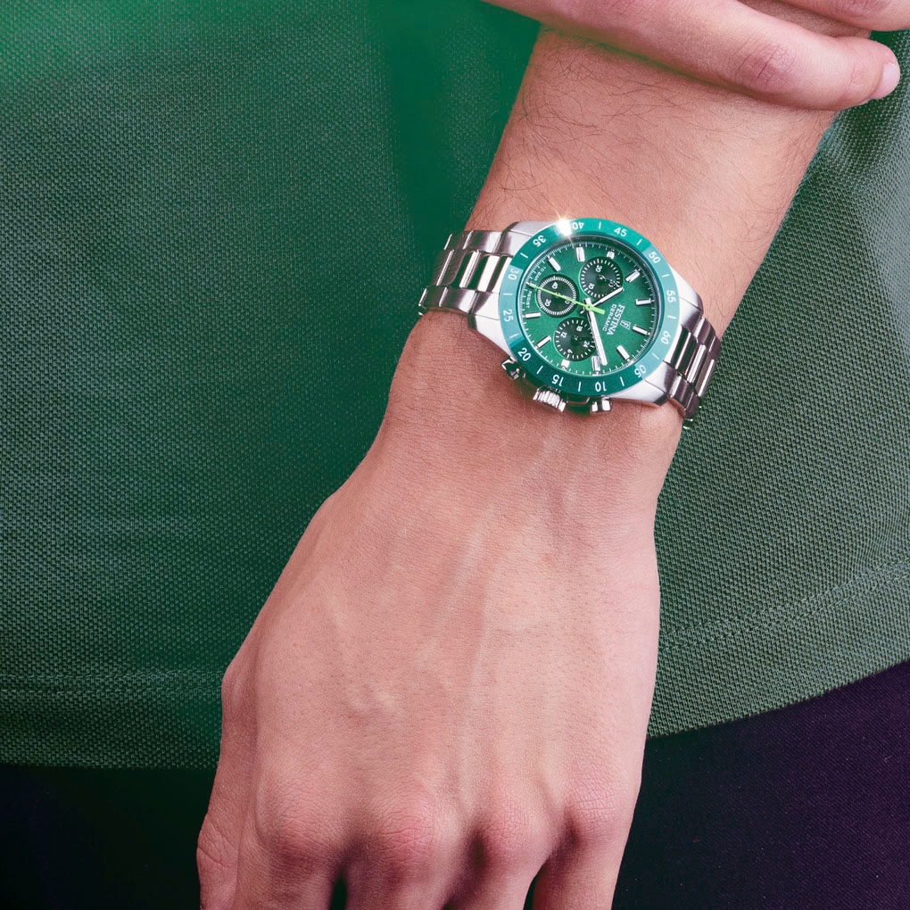 Festina Chronograph »Ceramic«, Quarzuhr, Armbanduhr, Damen, Herren, Edelstahlarmband, Keramiklünette