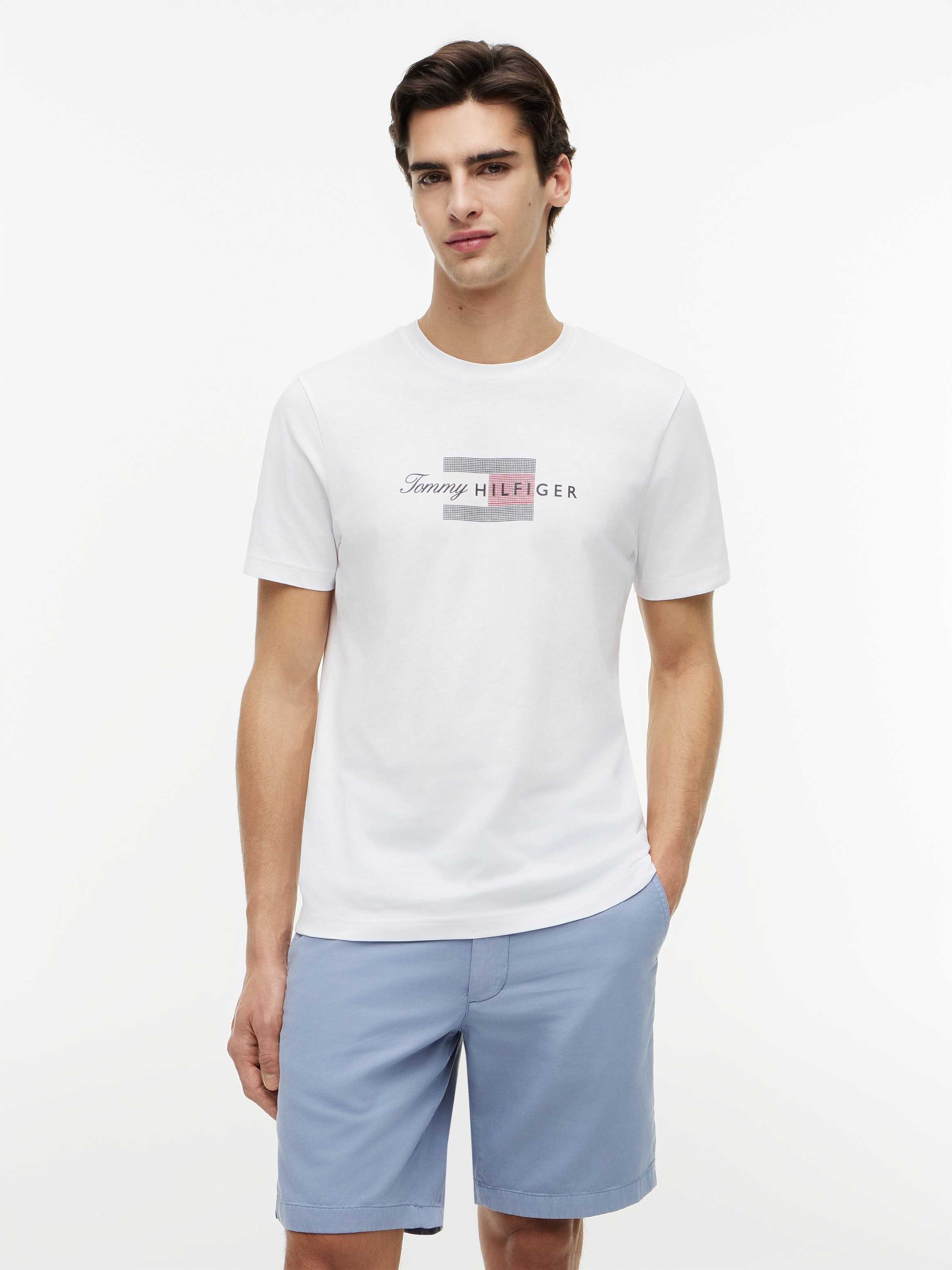 Tommy Hilfiger T-Shirt »SCRIPT FLAG REGULAR TEE« aus Jersey mit Flag-Grafik