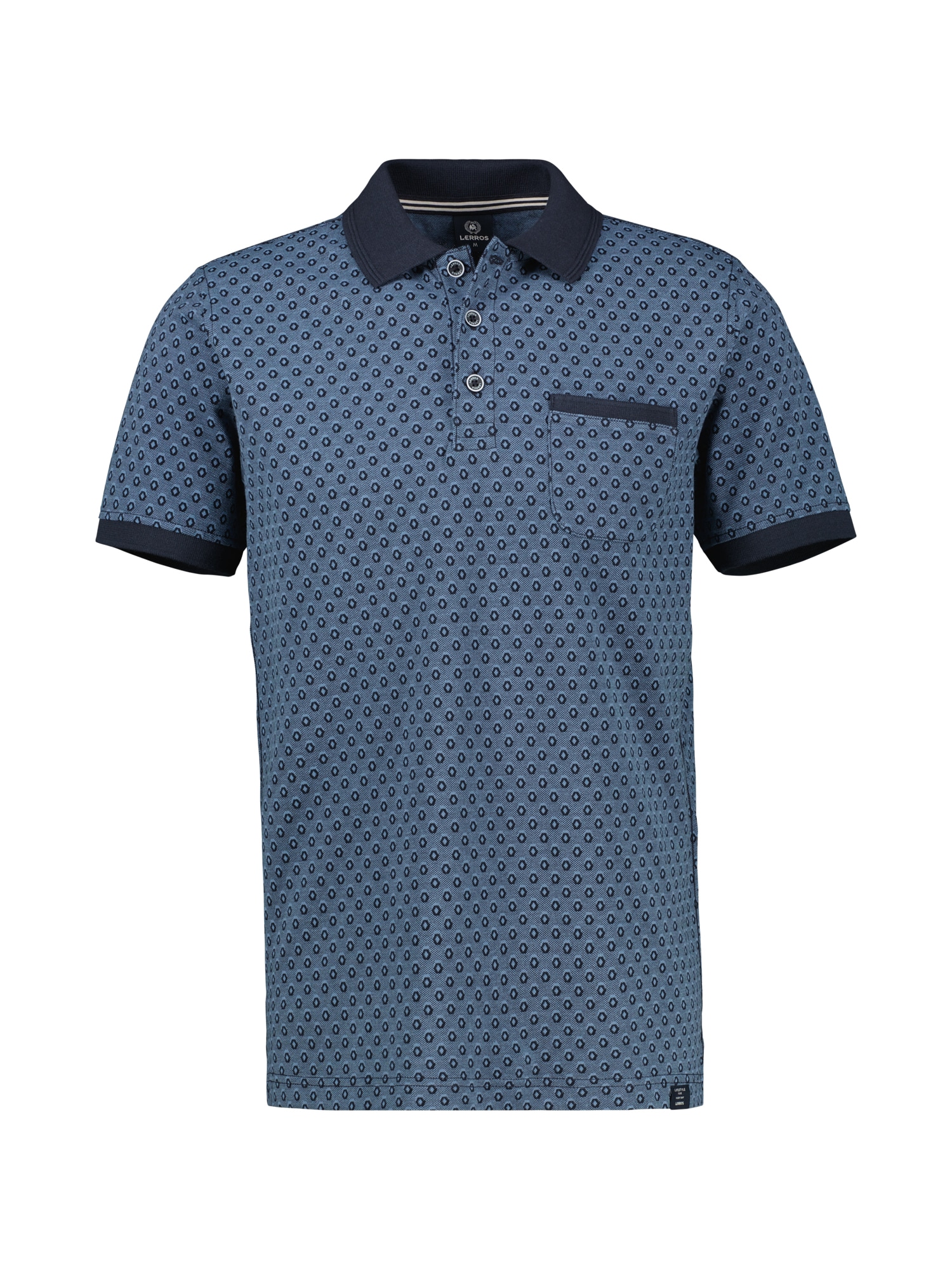 LERROS Poloshirt »Poloshirt in 2-Tone-Optik und All-over-Print«