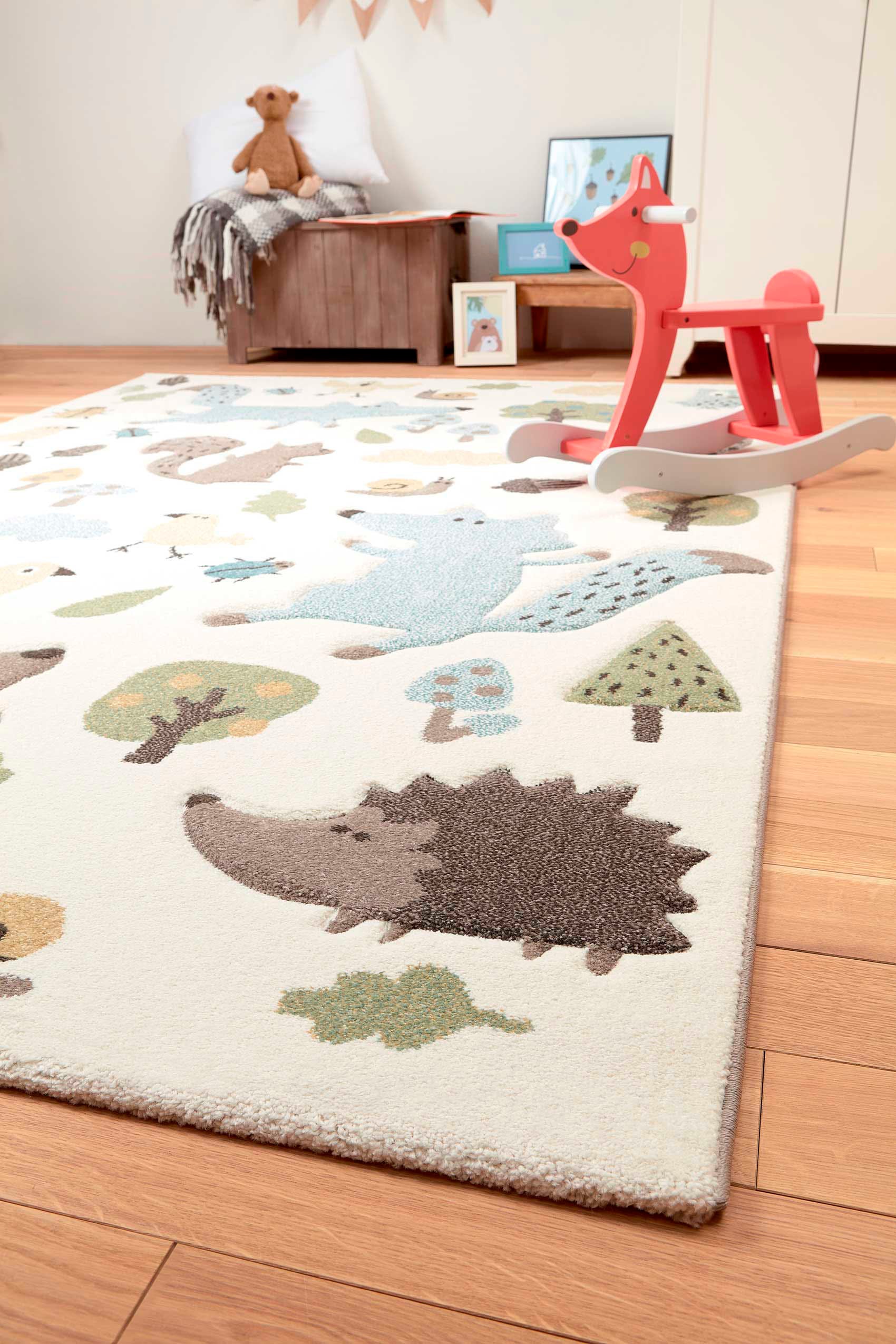 Sigikid Kinderteppich »Forest«, rechteckig, 13 mm Höhe, Wald Tiere Design, Kurzflor