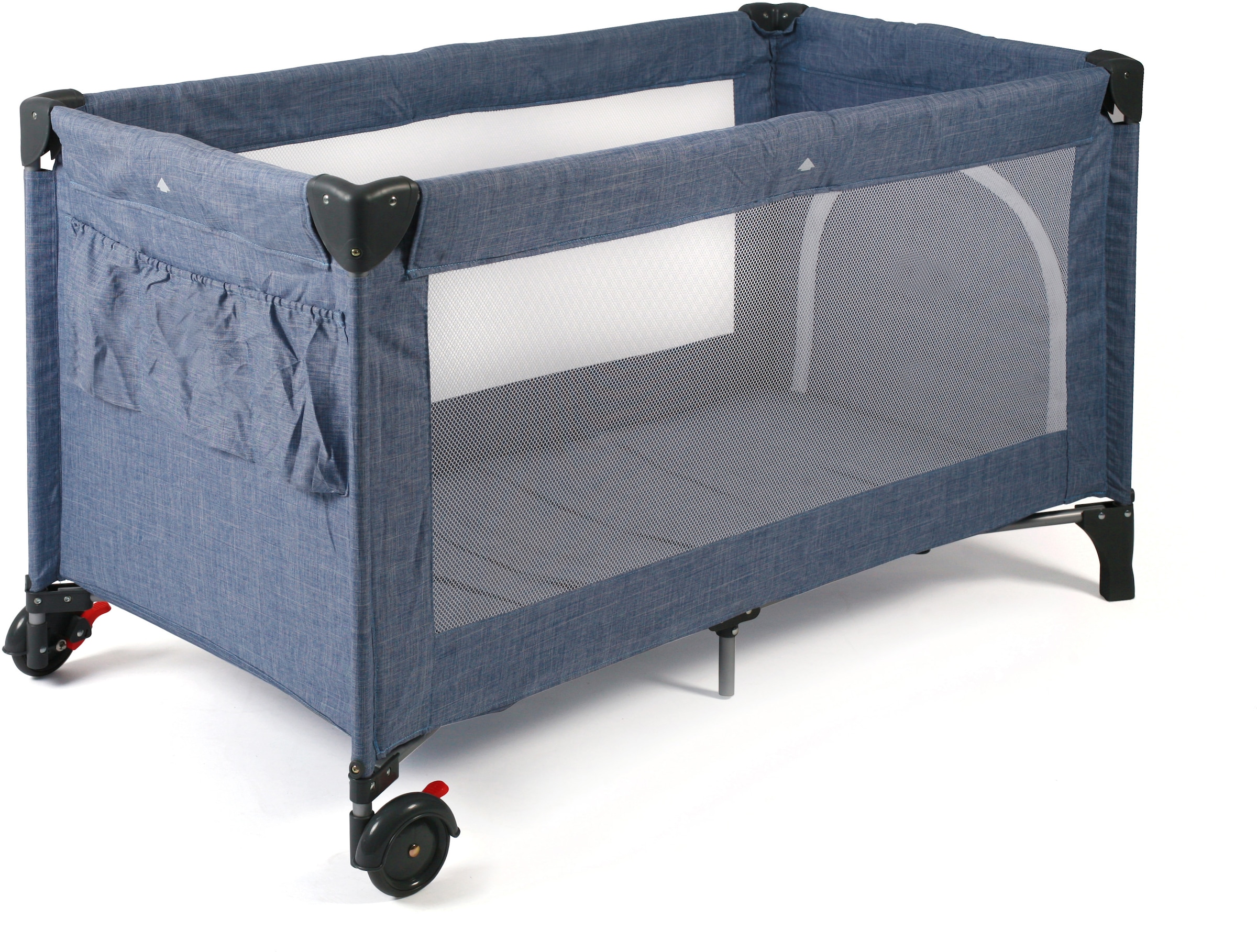 CHIC4BABY Baby-Reisebett »Luxus, Jeans Blue«, inkl. Transporttasche