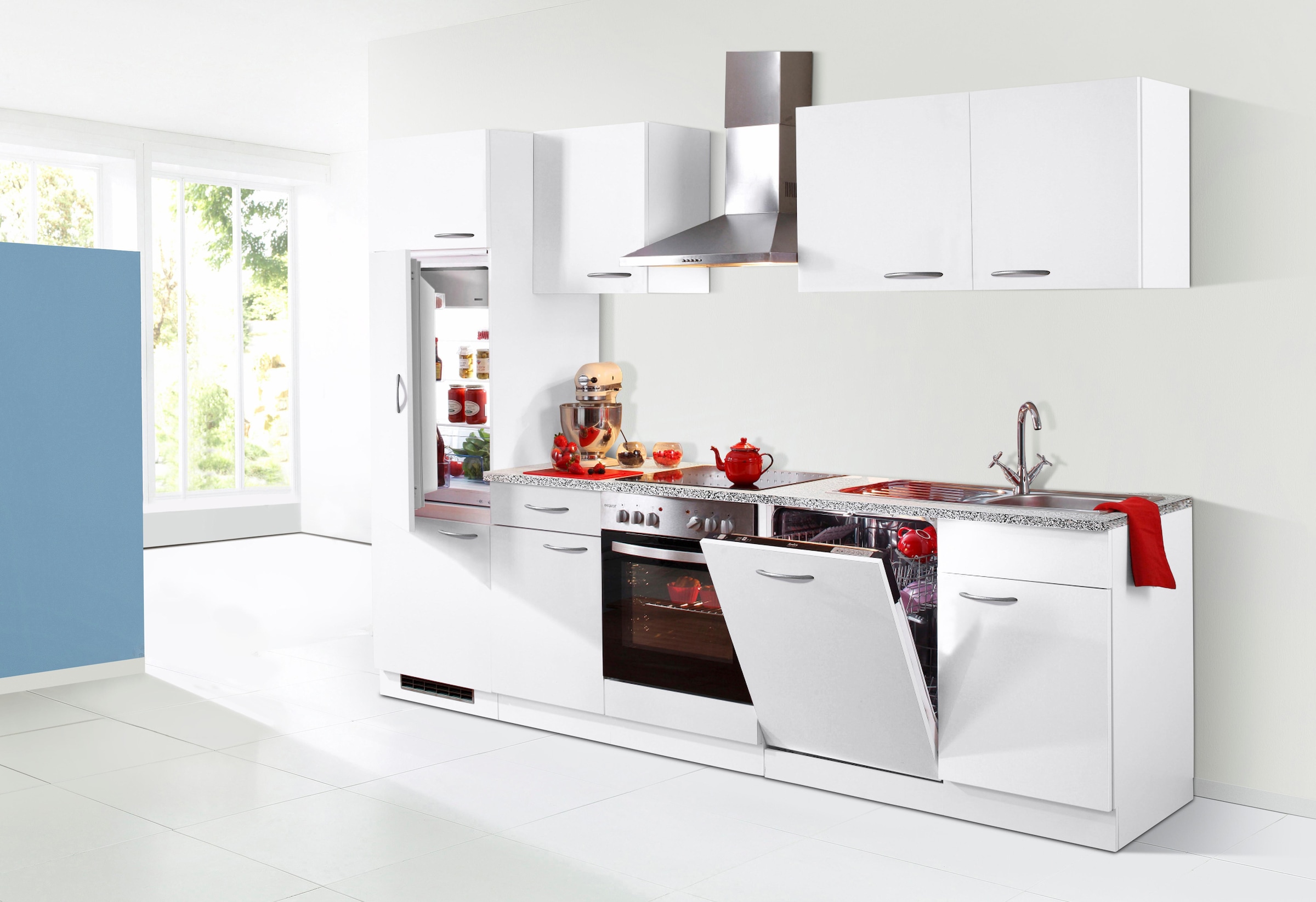 Raten Breite Küchenzeile mit »Kiel«, Geschirrspüler, wiho inkl. 280 cm bestellen E-Geräten, auf Küchen